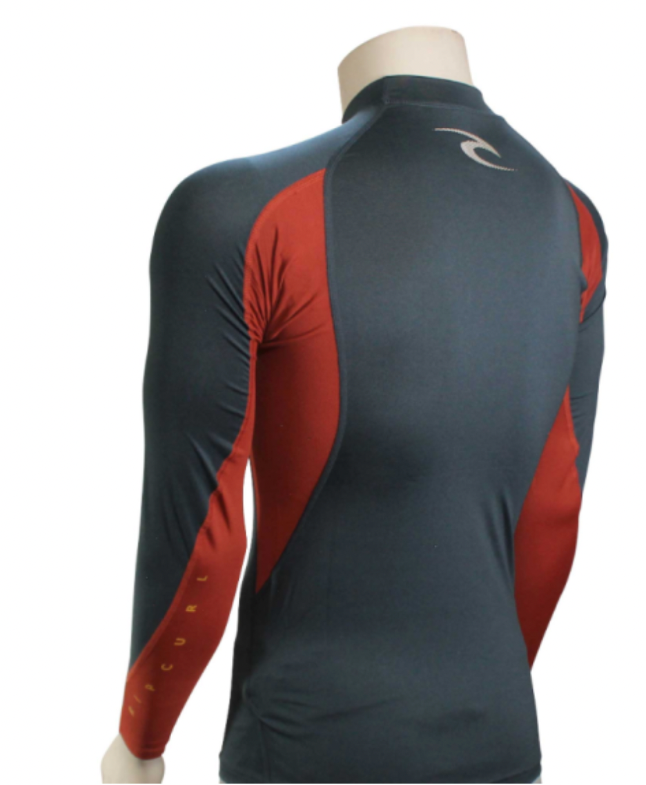 Rip Curl Waves Mens LONG Sleeve Rash Vest in Navy Marle