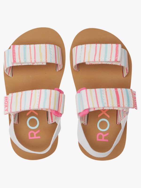 Roxy Girls Cage Sandals Toddler - White/Multi