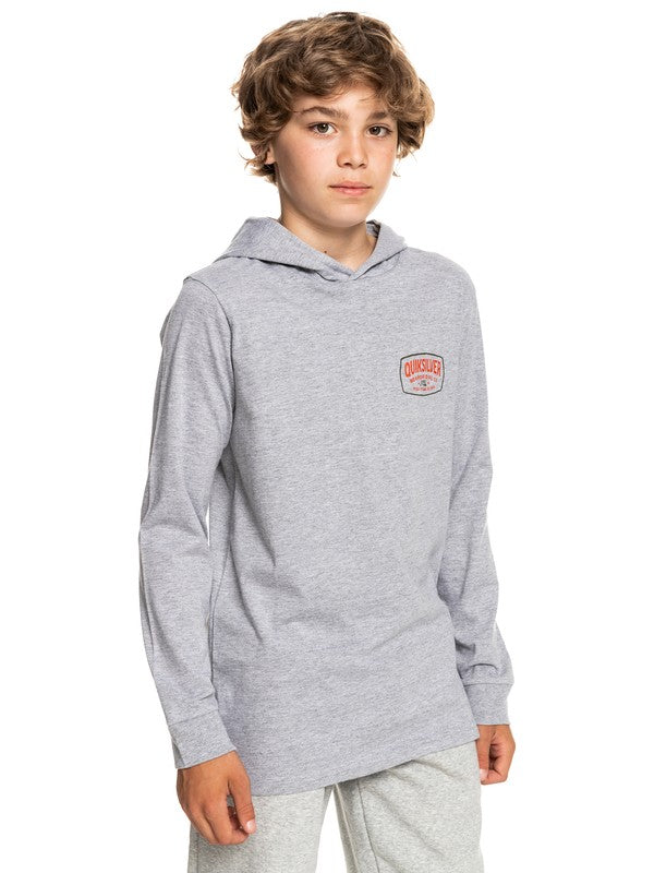 Quiksilver Boys High Cloud Long Sleeve Hooded T-Shirt - Athletic Heather==SALE==