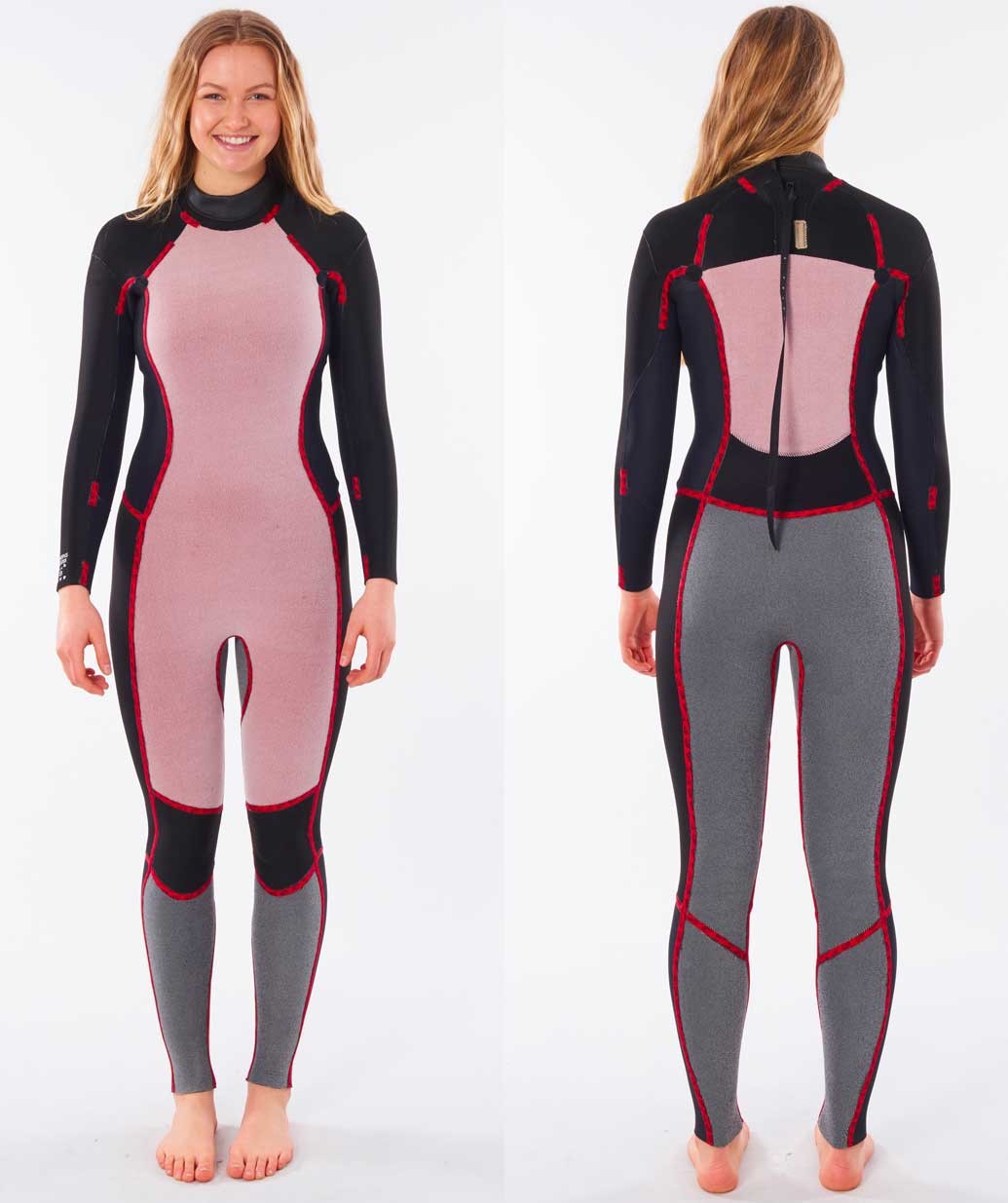 RipCurl Womens Dawn Patrol 5/3 Back Zip Wetsuit - Slate Rose