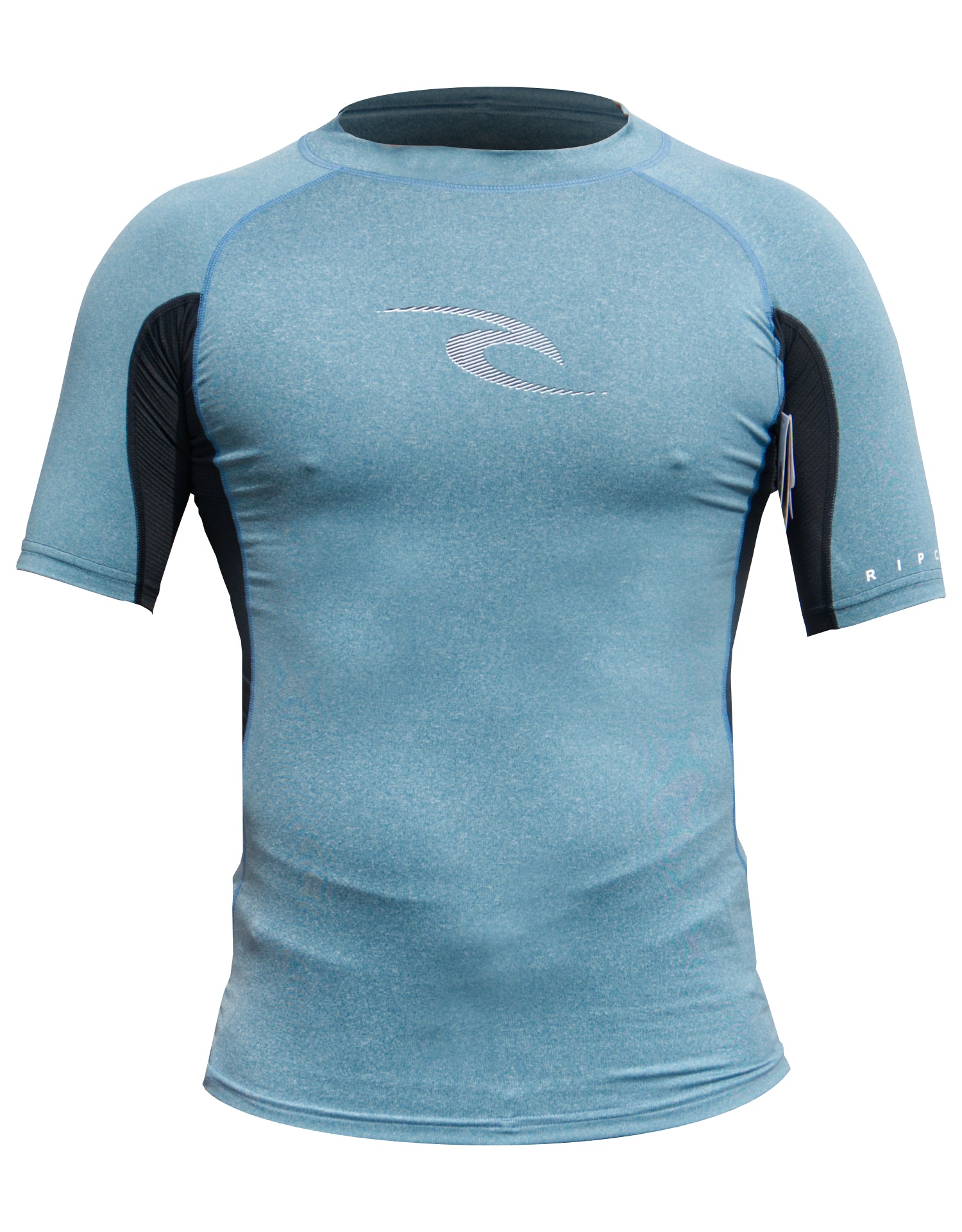 Rip Curl Mens Waves Short Sleeve Uv Rash Vest - Blue Marle