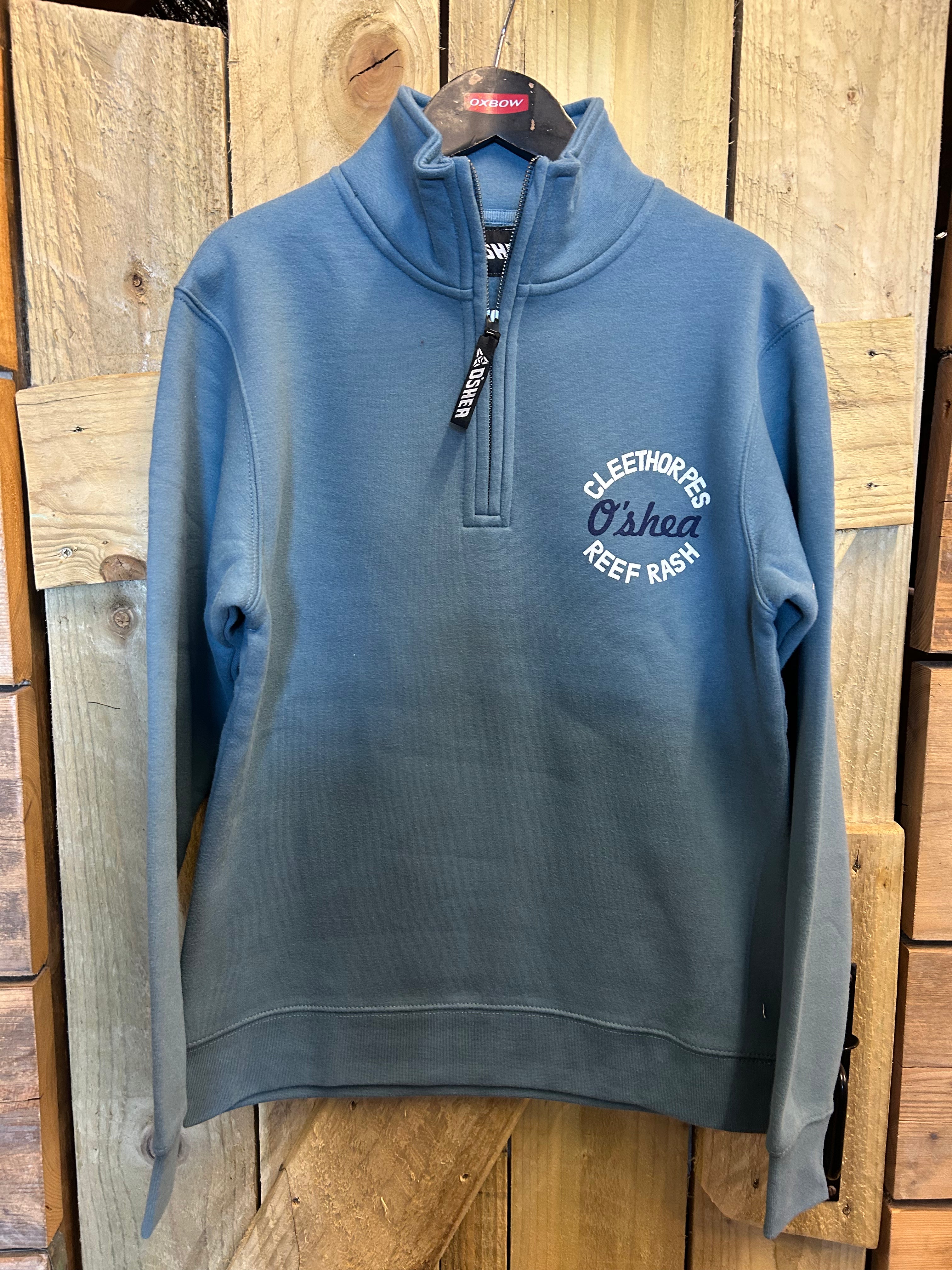 Cleethorpes 1/4 zip jumper surf & sun  steel blue