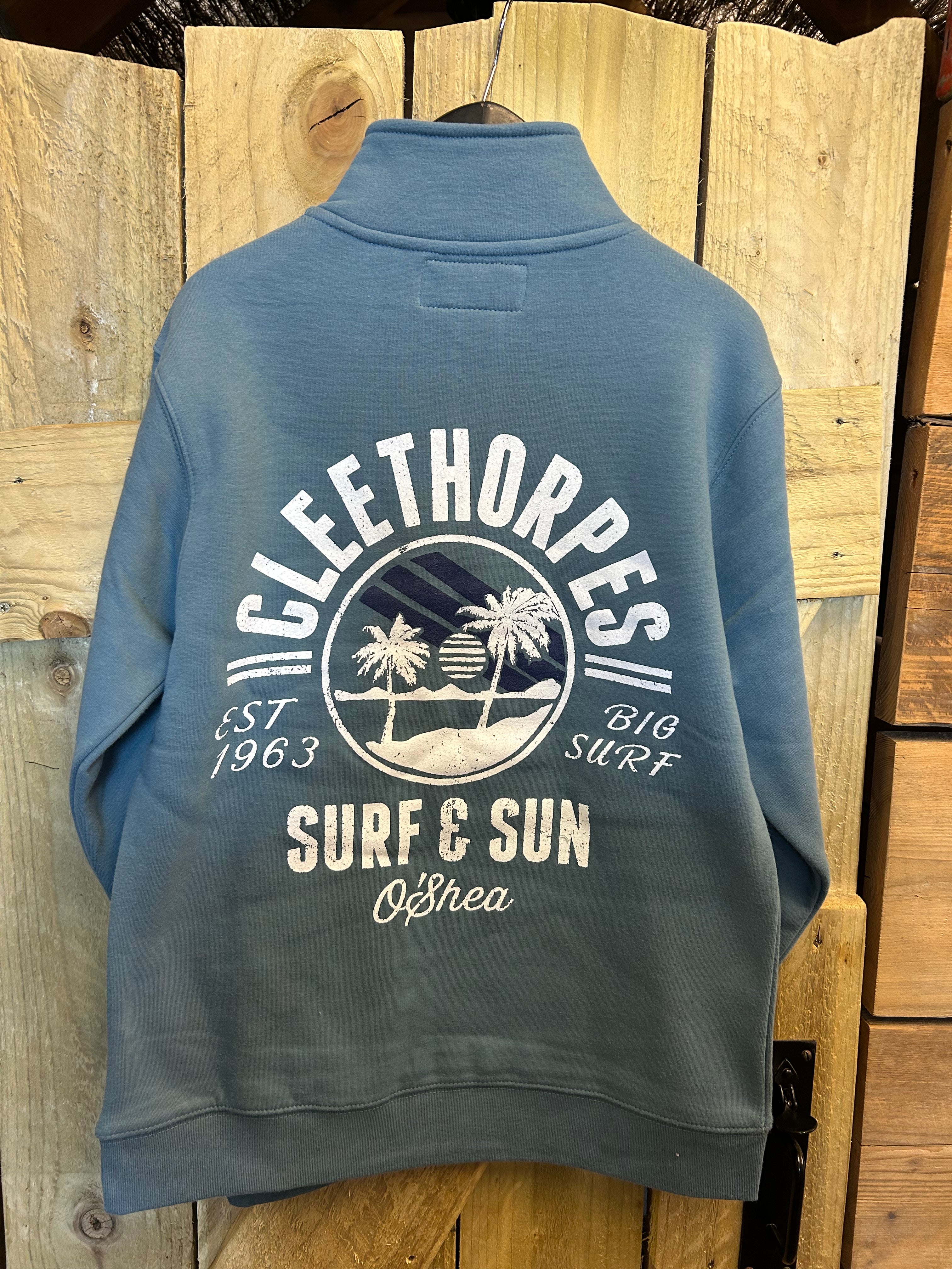 Cleethorpes 1/4 zip jumper surf & sun  steel blue