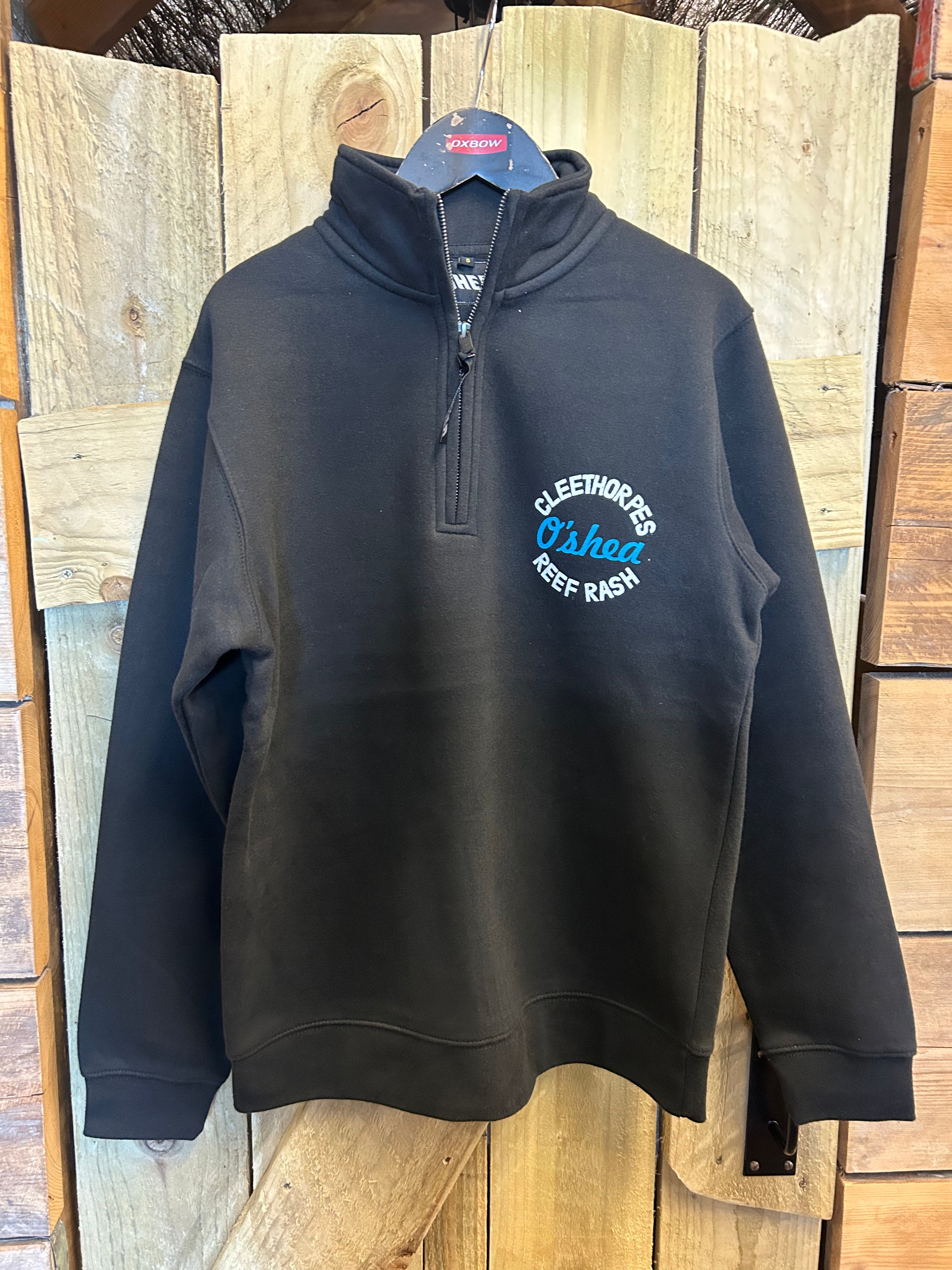 Cleethorpes black 1/4 zip offshore jumper