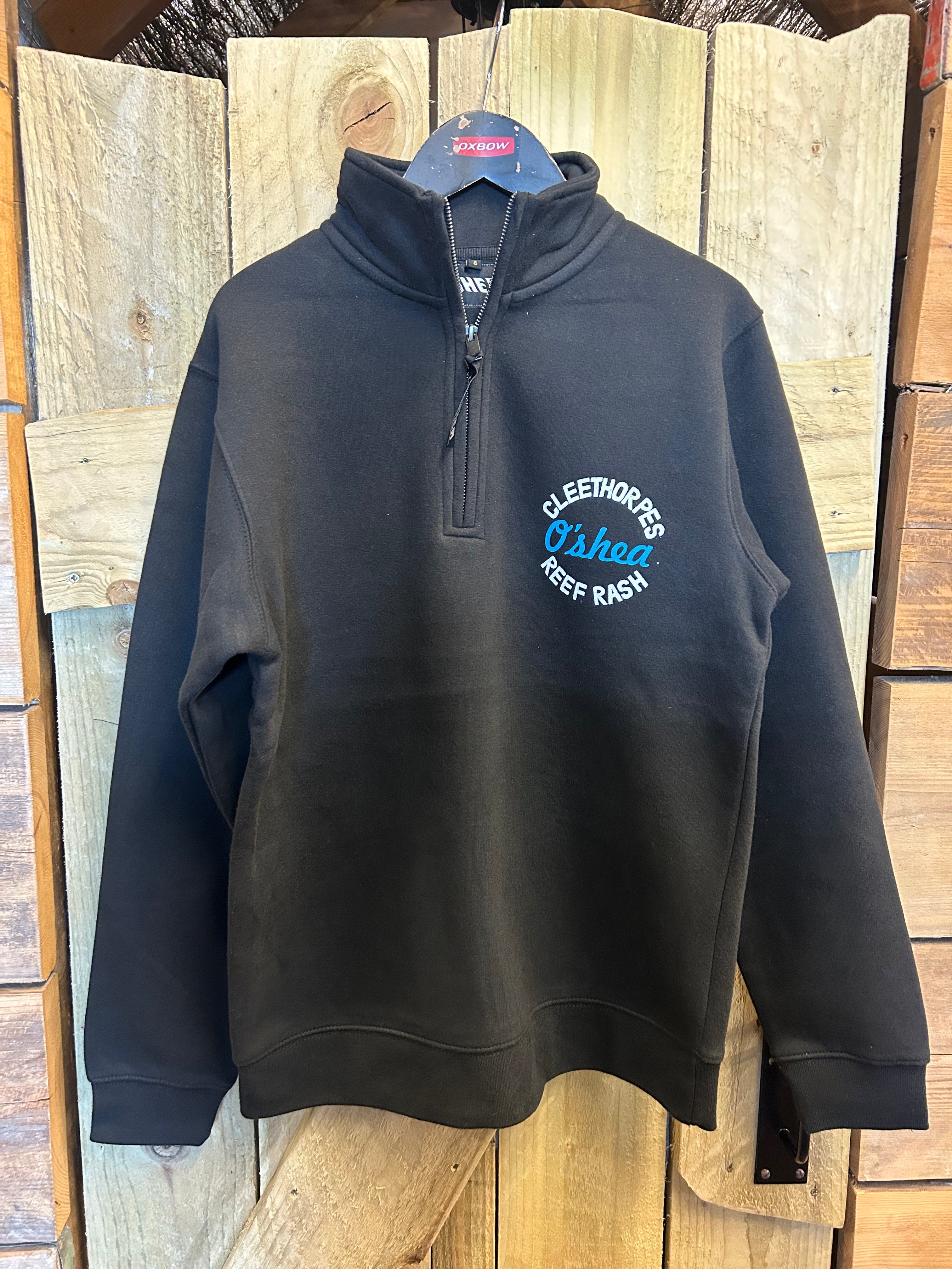 Cleethorpes black 1/4 zip offshore jumper