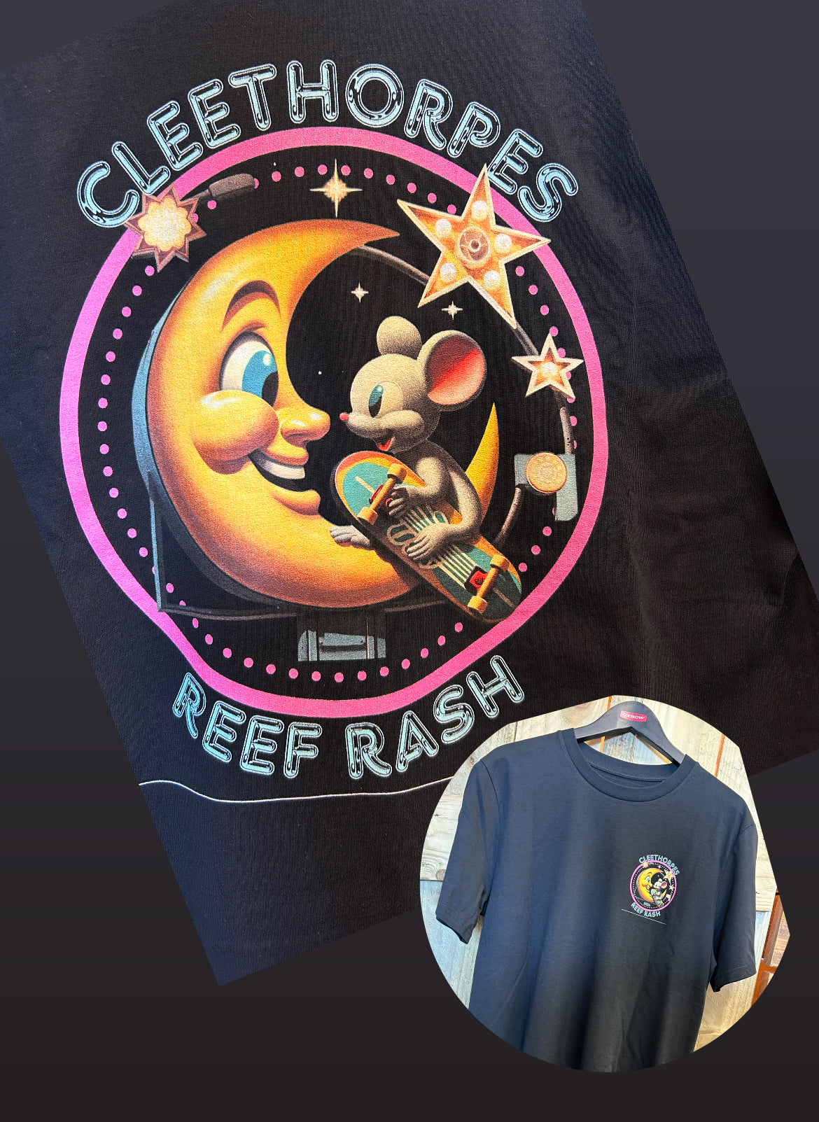 Cleethorpes Mens Mouse And Moon Black
