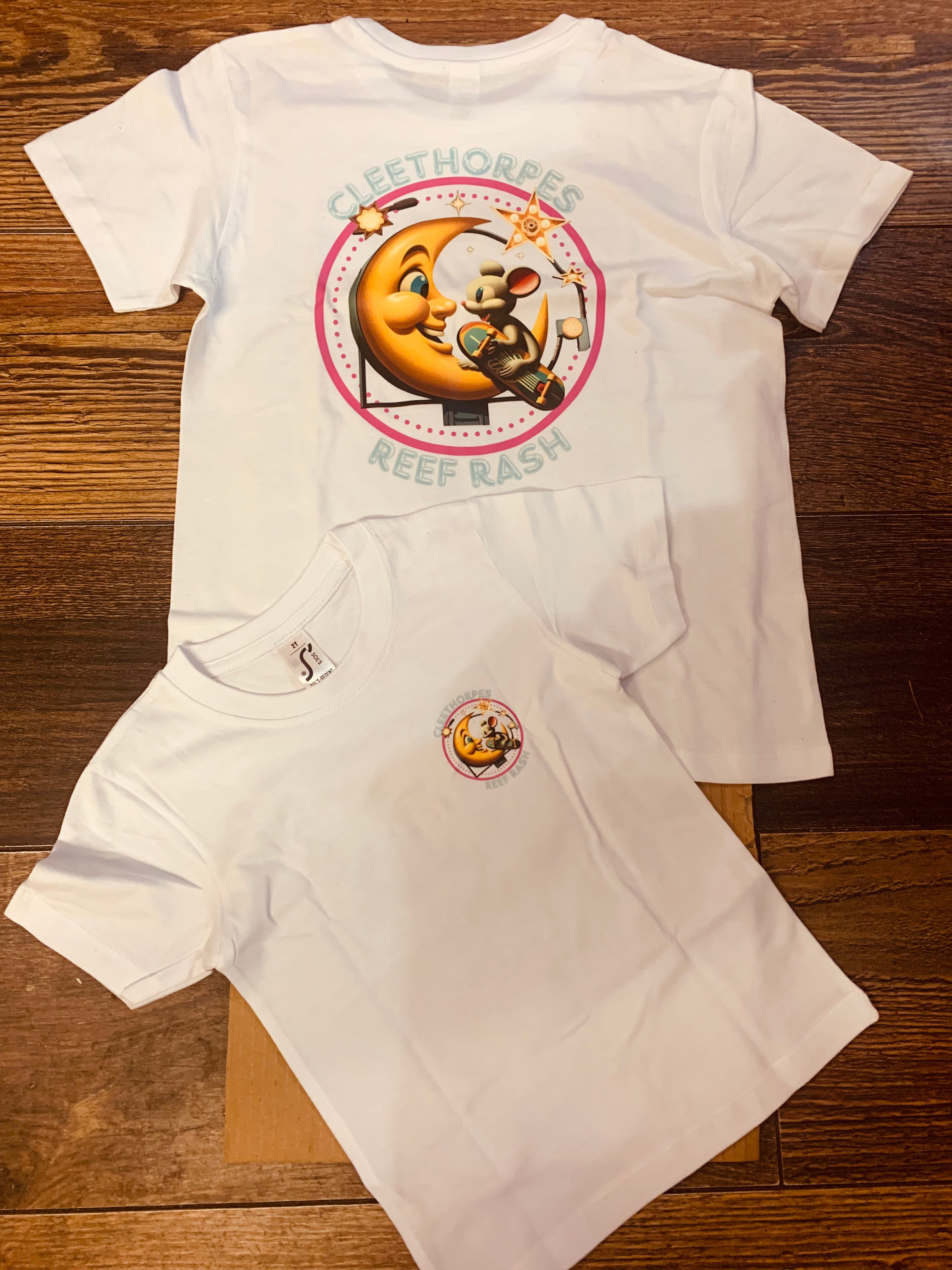 Cleethorpes -Kids - Mouse And Moon -White T-Shirt