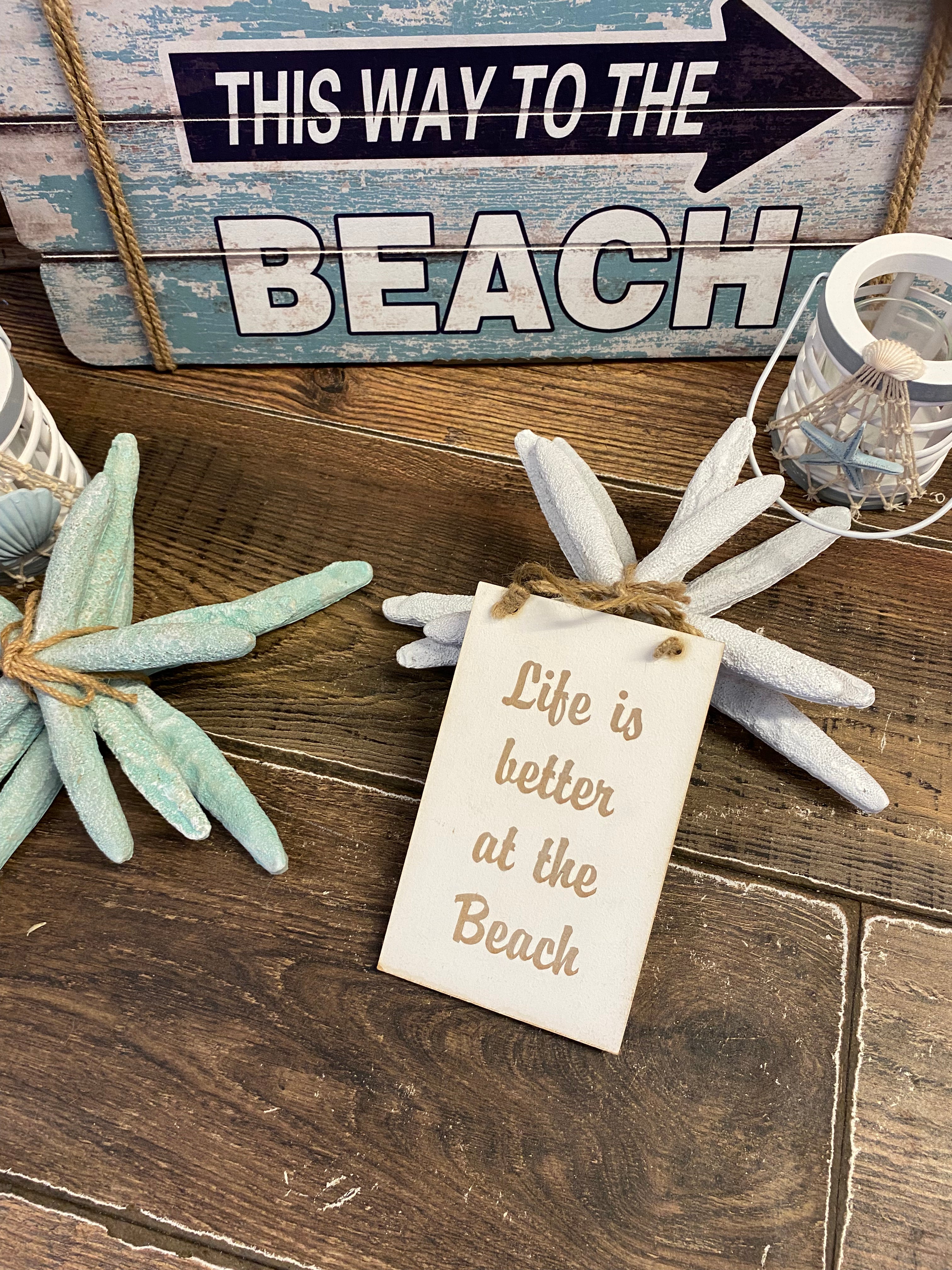 Handmade Wood Beach Signs