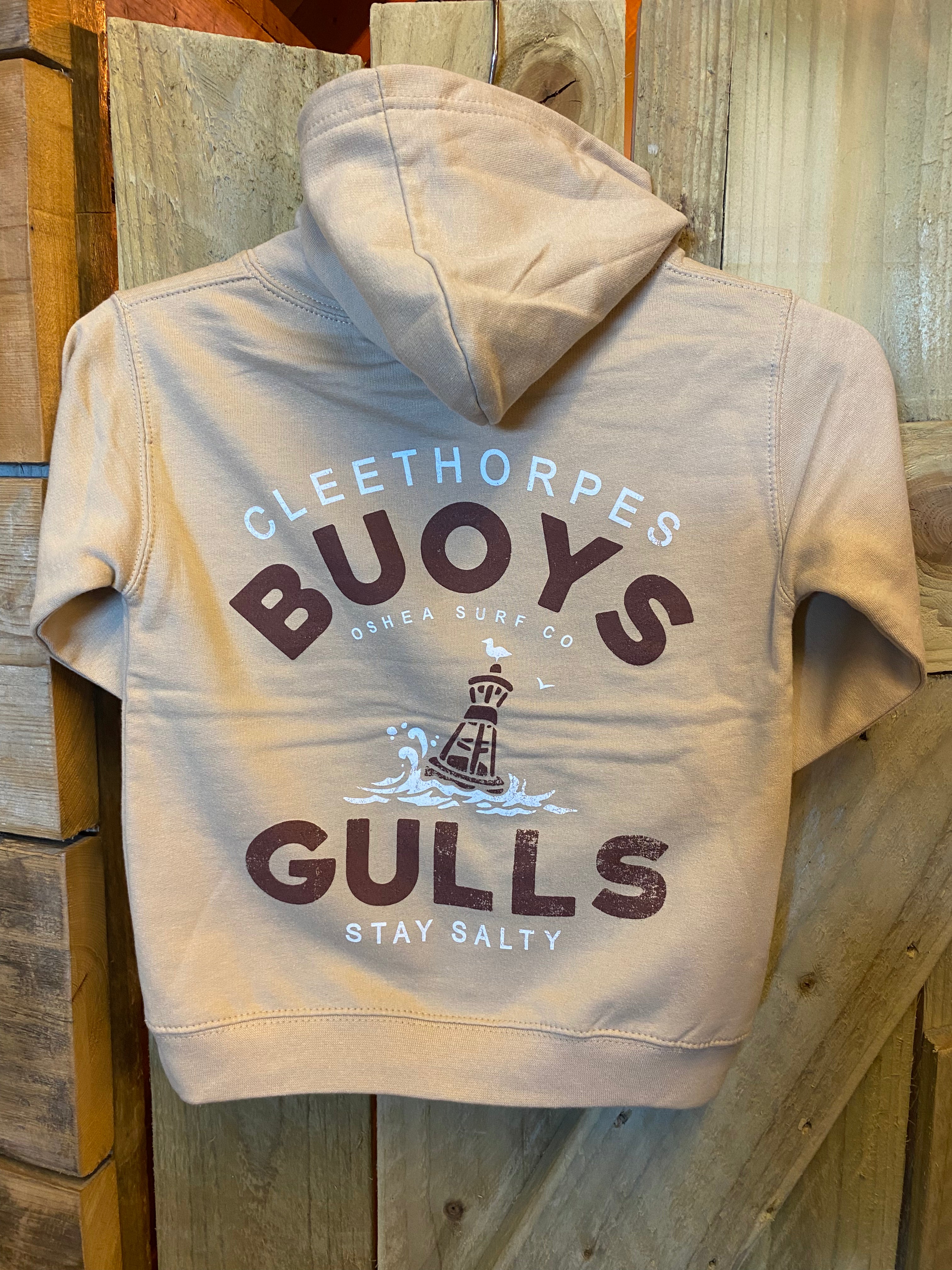 CLEETHORPES KIDS SAND HOODIE -BUOYS AND GULS