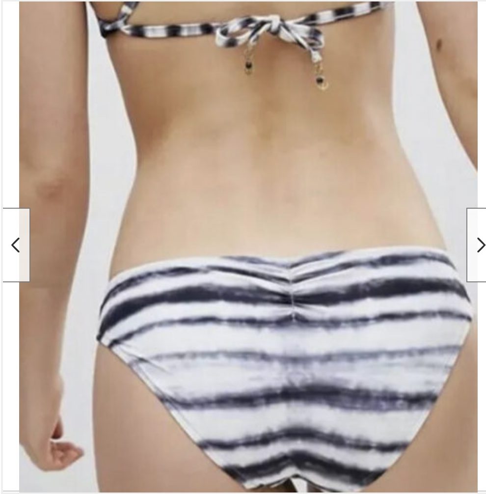 SEAFOLLY Grey/White Osaka Stripe Rio Bikini - SALE - UK 14