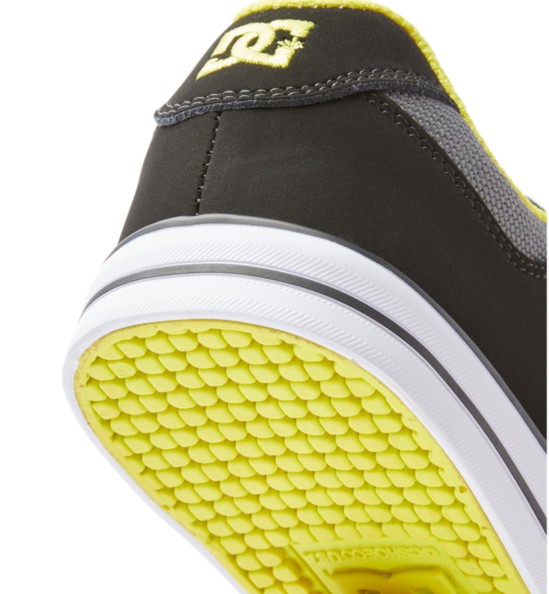 DC SHOES BOYS PURE ELASTIC TRAINERS - BLACK & LIME GREEN