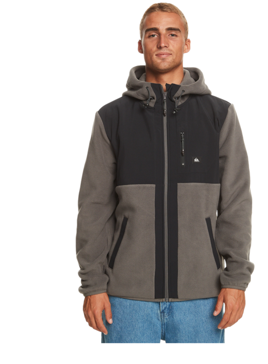 QUIKSILVER POLAR ZIP HOODY - IRON GATE===SALE===