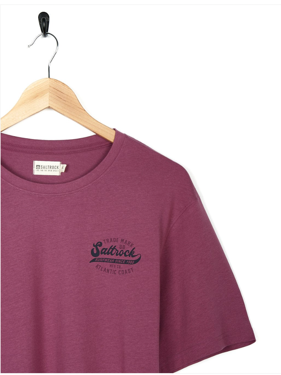 SALTROCK Home Run - Mens Short Sleeve T-Shirt - Dark Pink