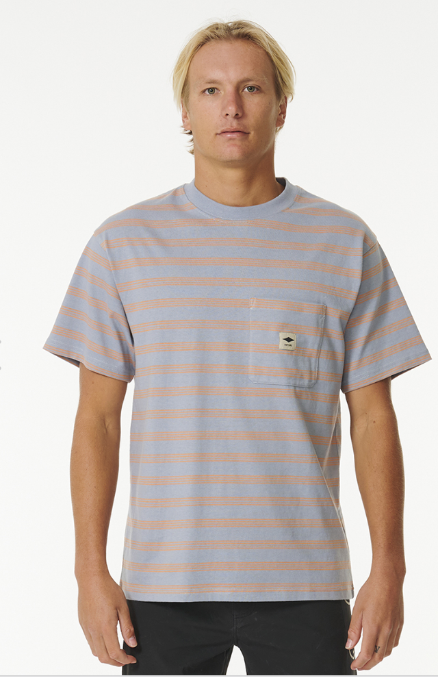 RIPCURL Quality Surf Products Stripe Short Sleeve Tee
