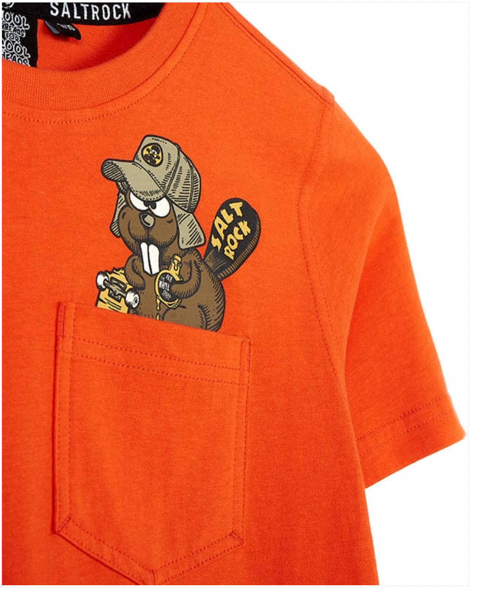 SALTROCK Beavering Around - Kids Short Sleeve T-Shirt - Orange