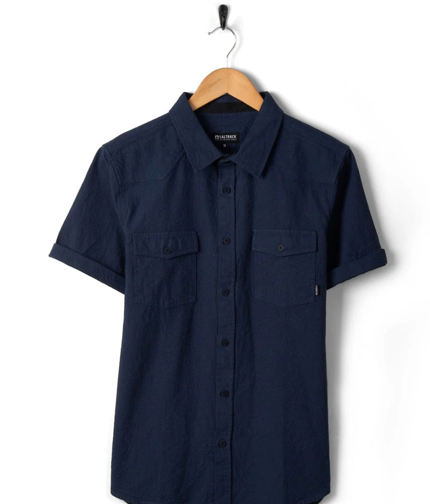 SALTROCK Polperro - Mens Short Sleeve Shirt - Blue
