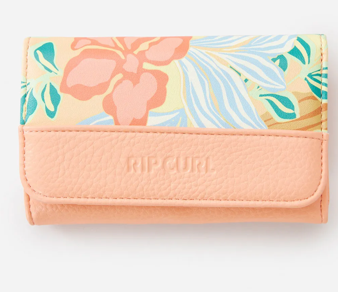 RipCurl - Mixed Floral Mid Wallet (Light Orange)