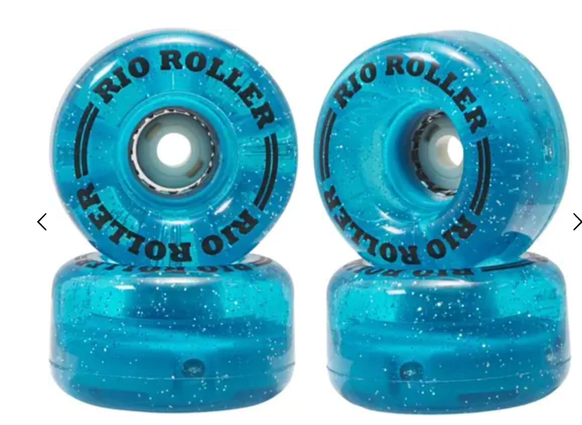 Rio Roller Light Up Wheels X4 Blue Glitter 54Mm