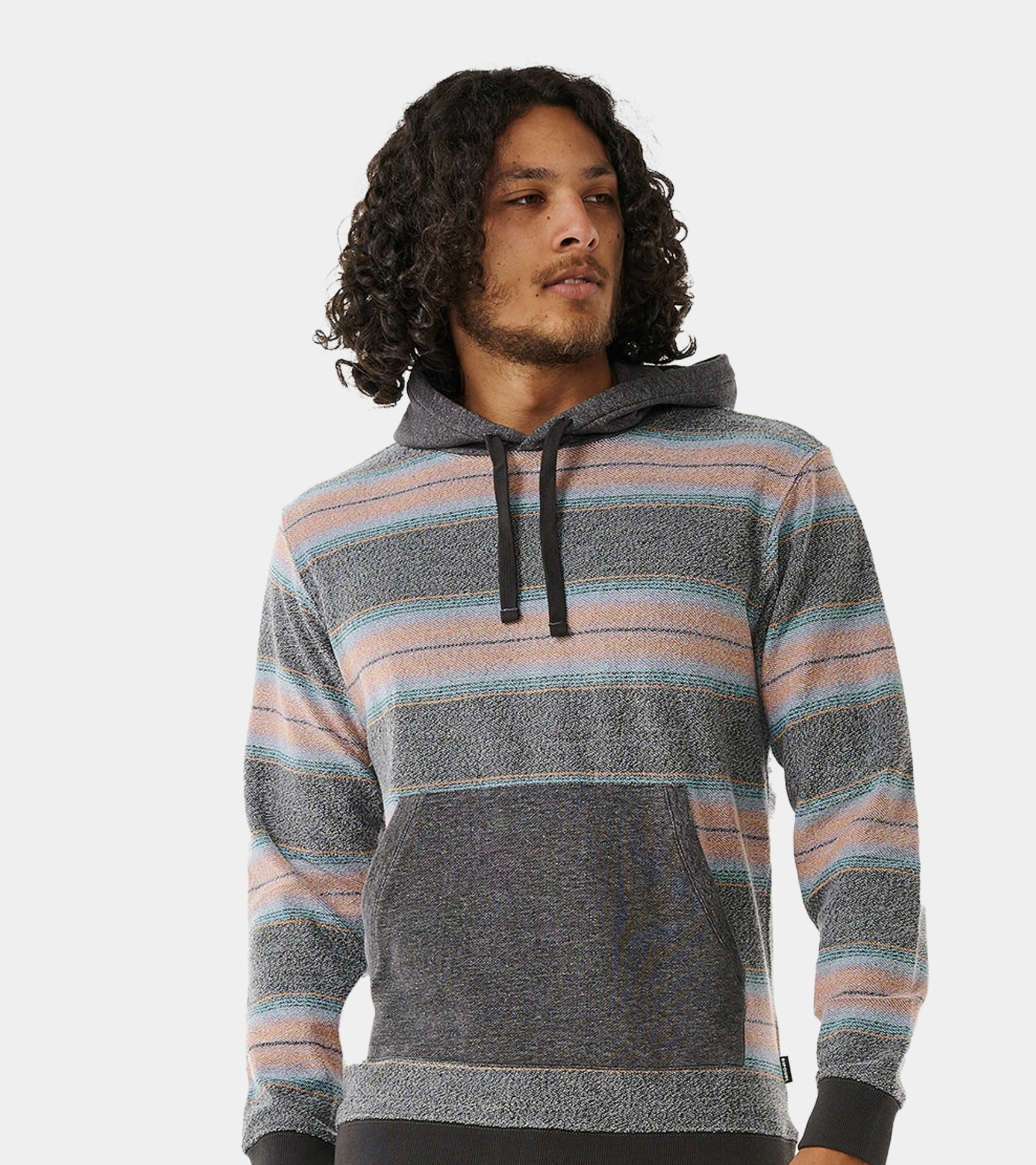 Surf Revival Line Up Hoodie in Washed Black