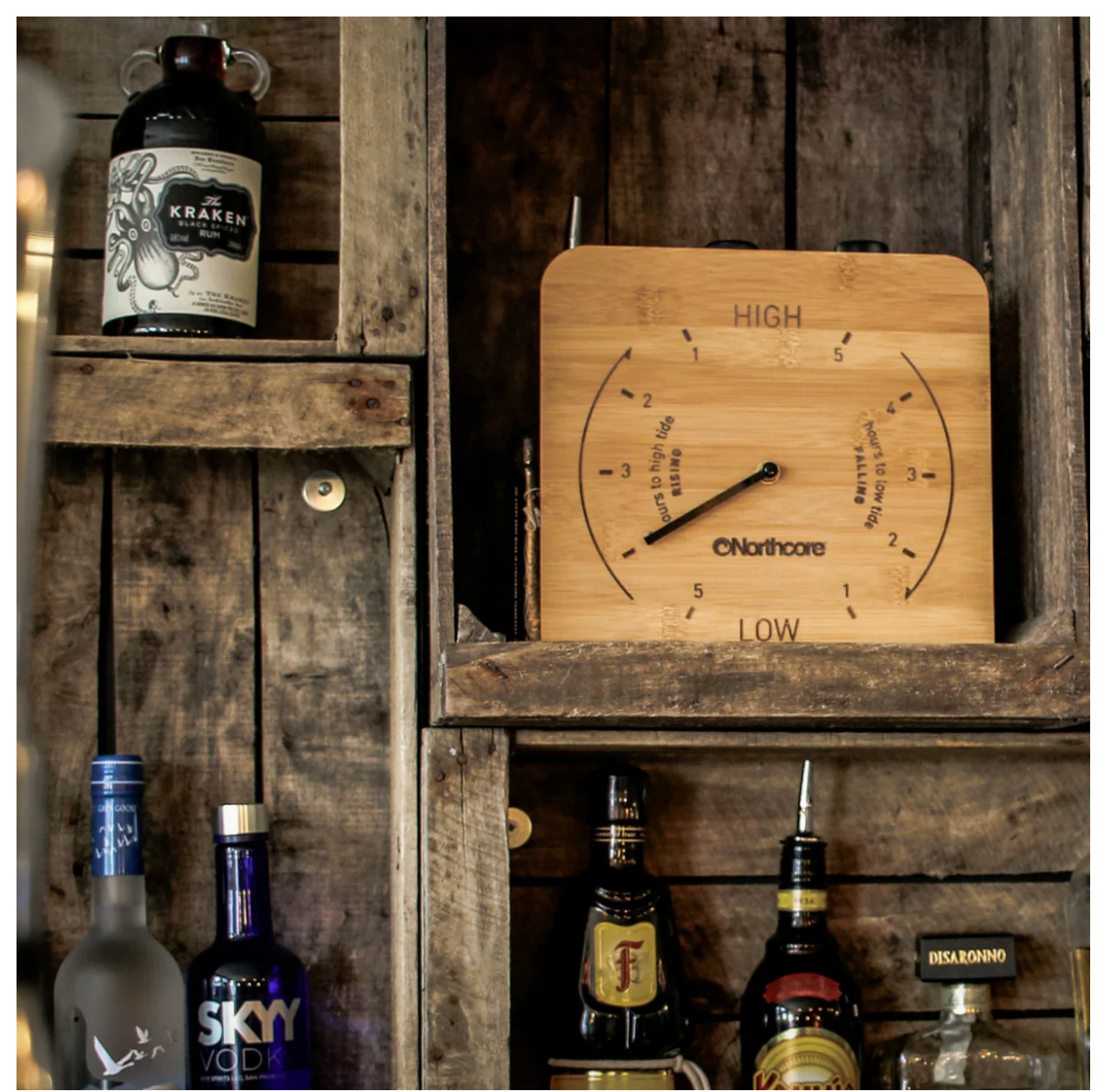 Northcore Bamboo Wall Mounted Tide Clock