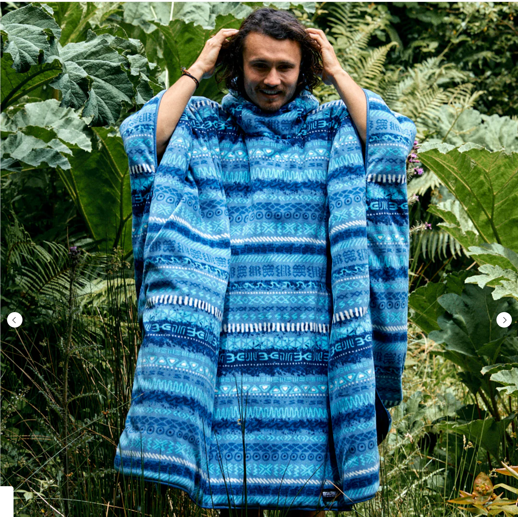 SALTROCK Marks - Unisex Recycled Reversible Poncho - Blue