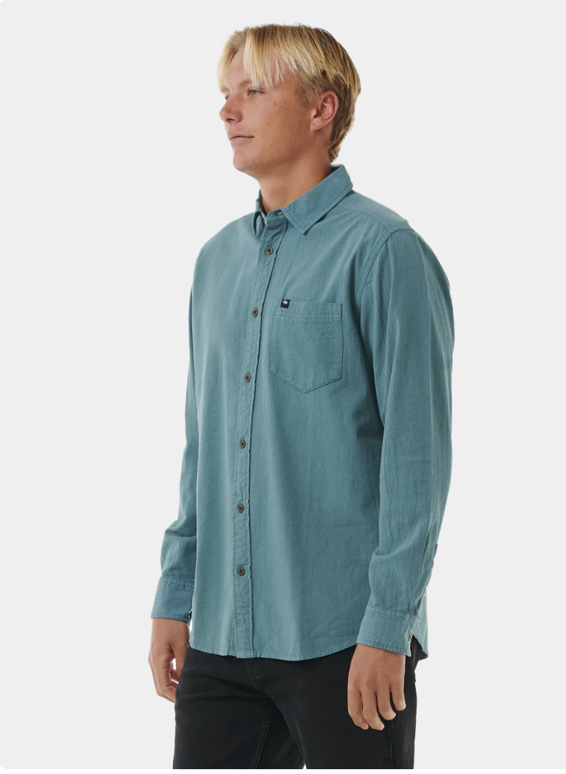 Ripcurl Classic Surf Washed Shirt In Bluestone