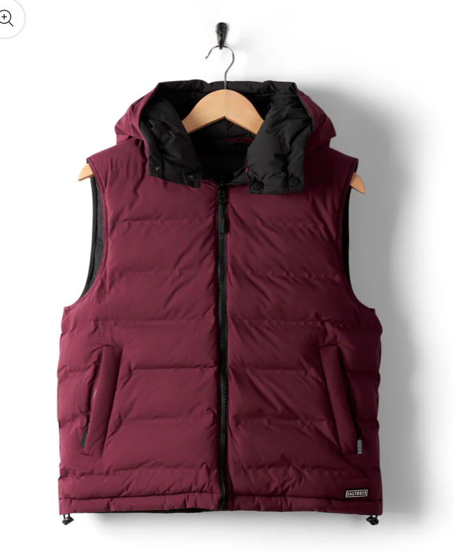 SALTROCK Astra - Womens Reversible Gilet - Black/Burgundy