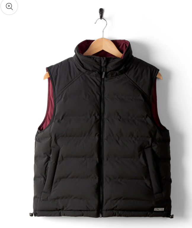 SALTROCK Astra - Womens Reversible Gilet - Black/Burgundy