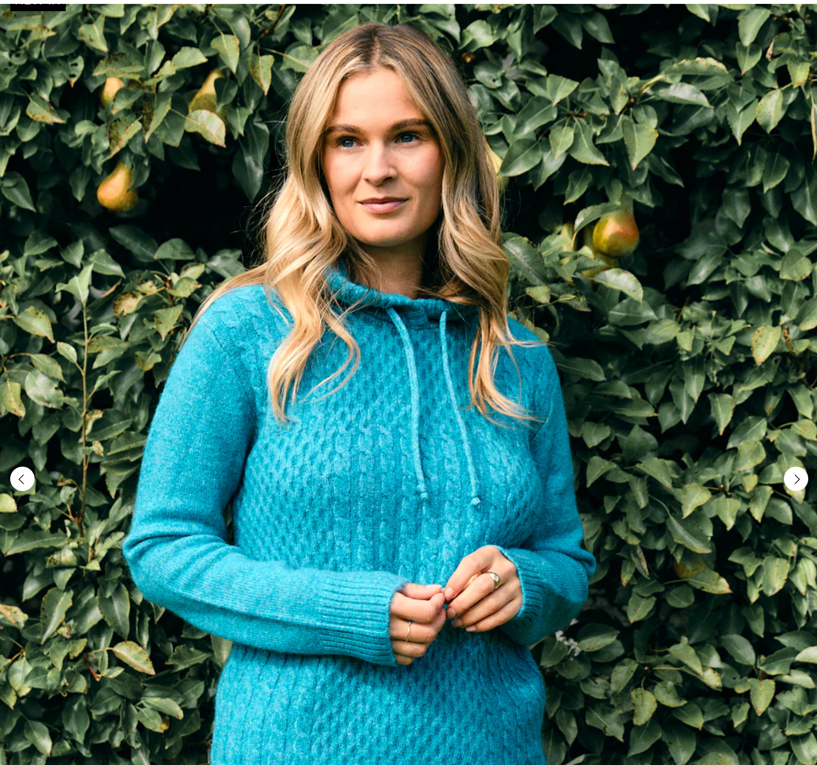 SALTROCK Hele Bay - Womens Longline Knitted Hoodie - Blue