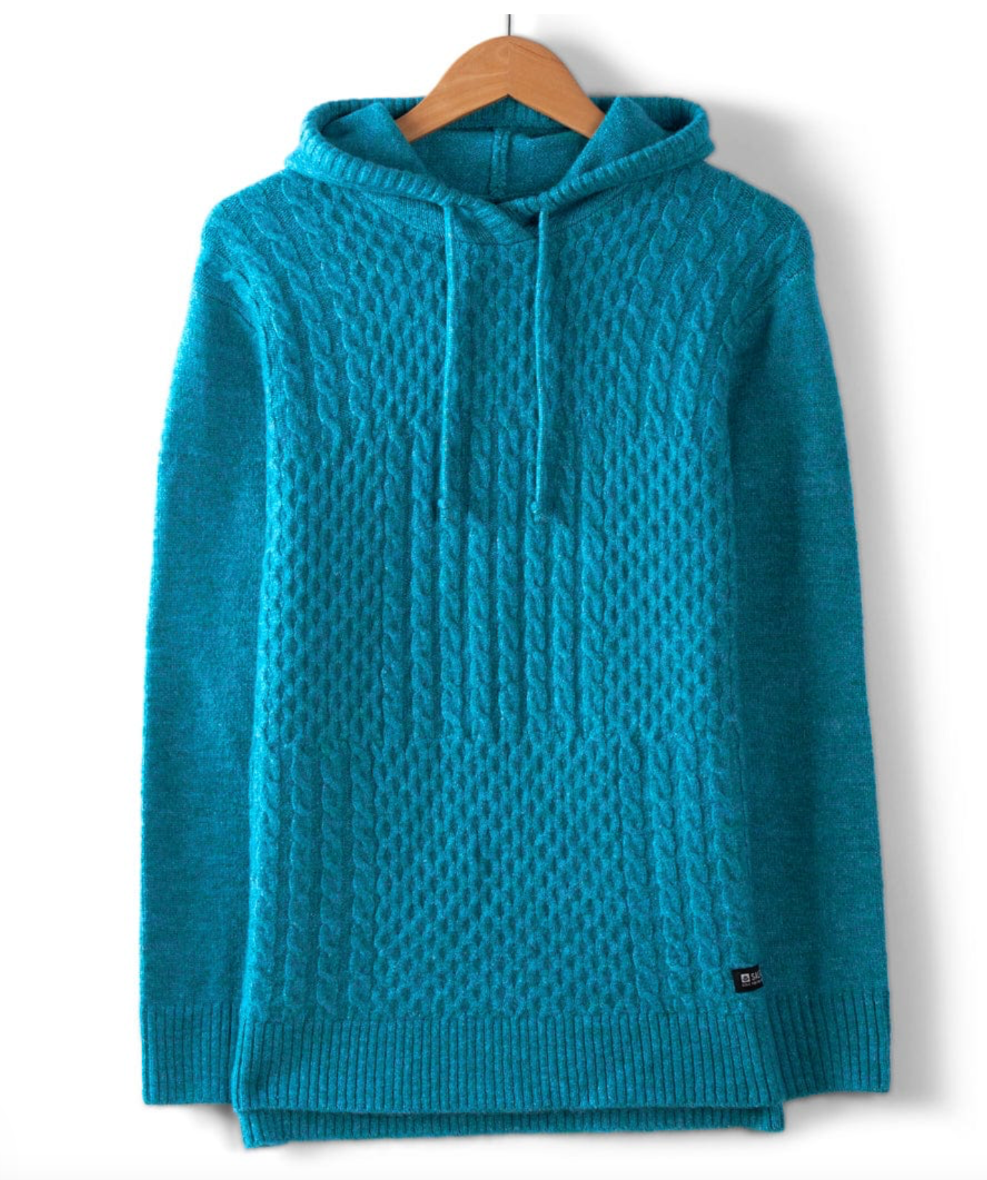 SALTROCK Hele Bay - Womens Longline Knitted Hoodie - Blue