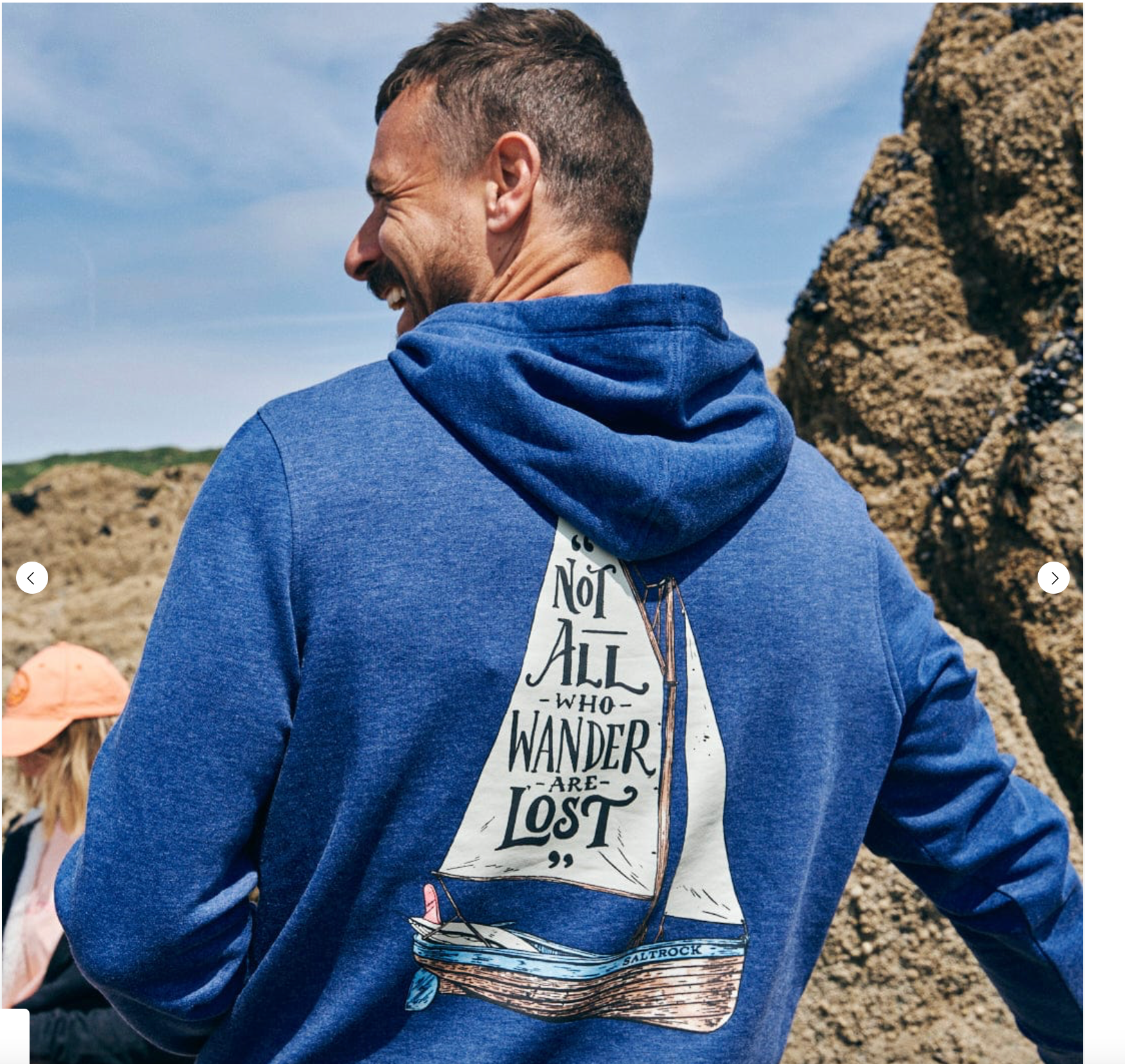 Saltrock Lost Ships - Mens Pop Hoodie - Blue Marl