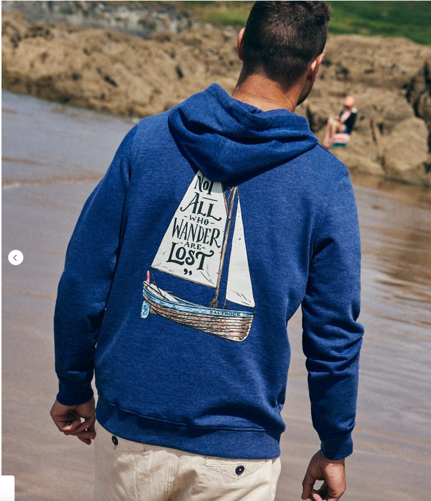 Saltrock Lost Ships - Mens Pop Hoodie - Blue Marl