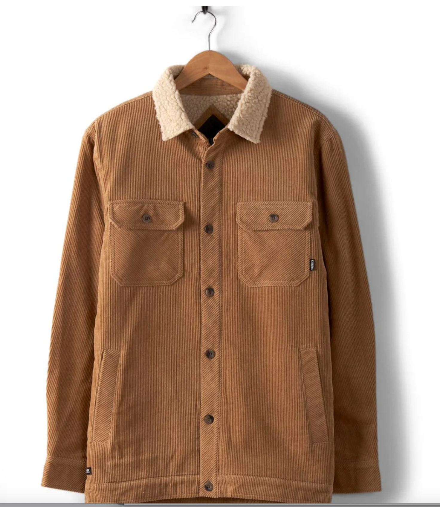 SALTROCK Zeke 2 - Mens Sherpa Lined Corduroy Shacket - Brown