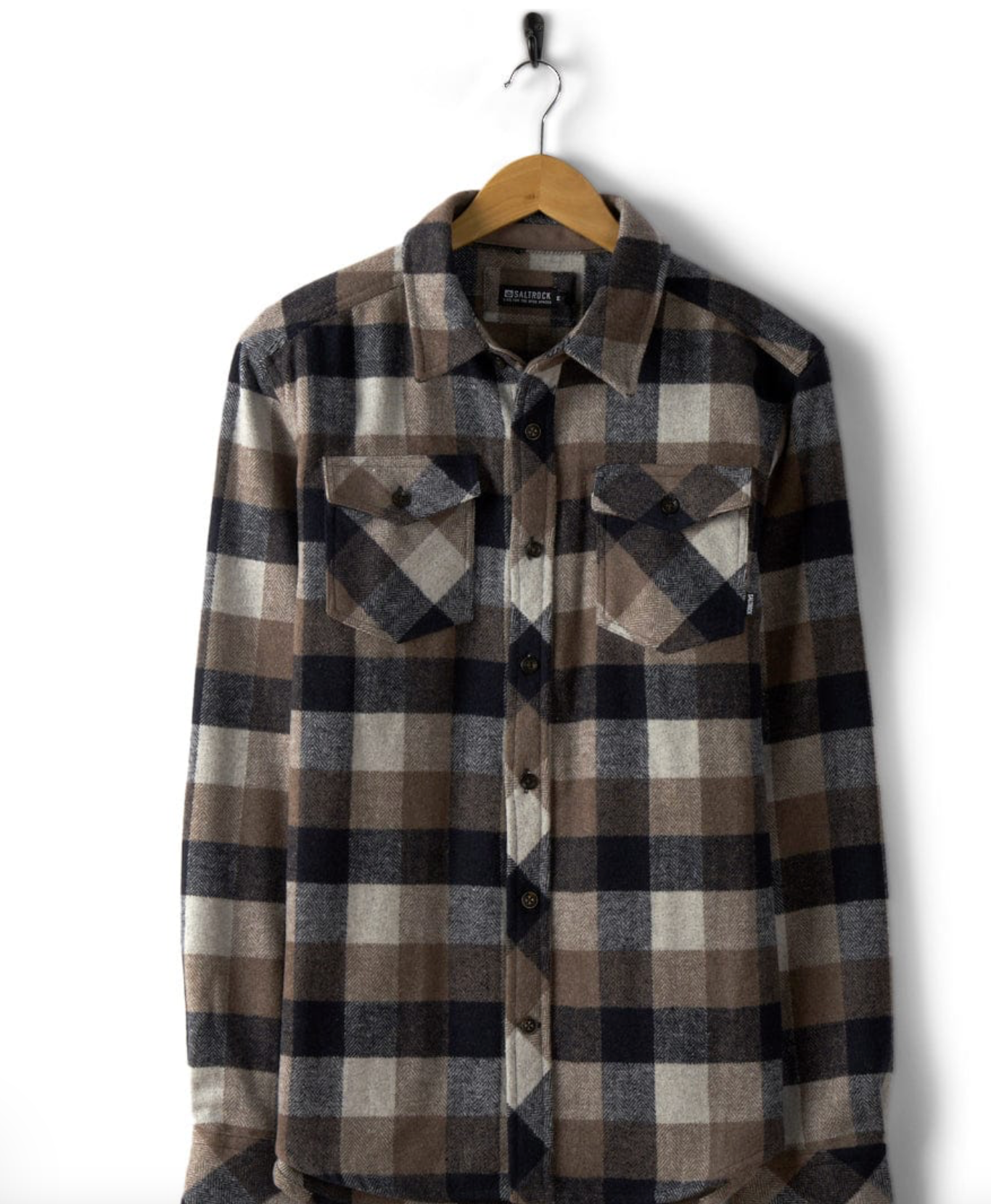 SALTROCK Wilfred - Mens Check Flannel Shirt - Brown