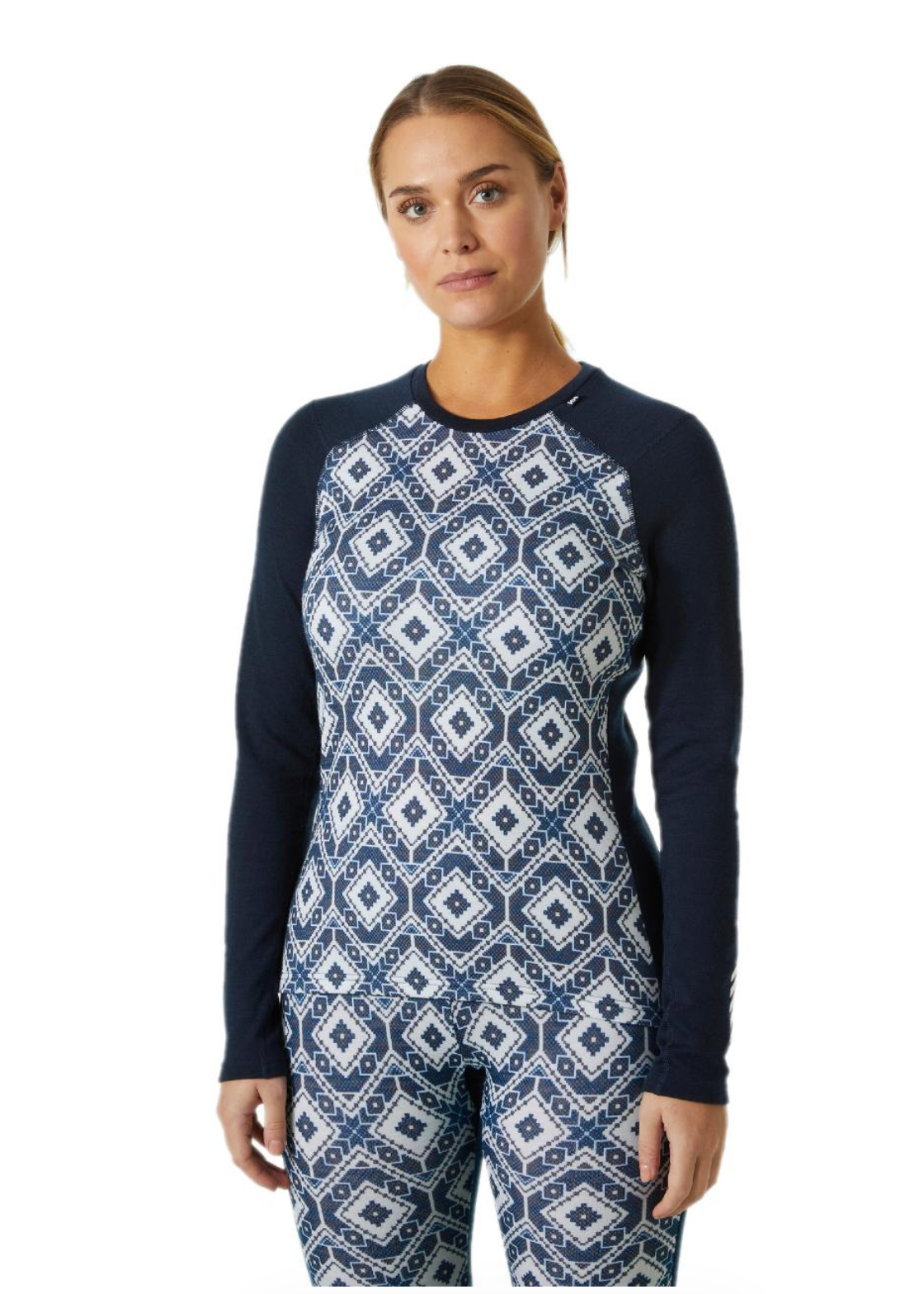 Helly Hansen Womens Lifa Merino Midweight Graphic Crew Base Layer