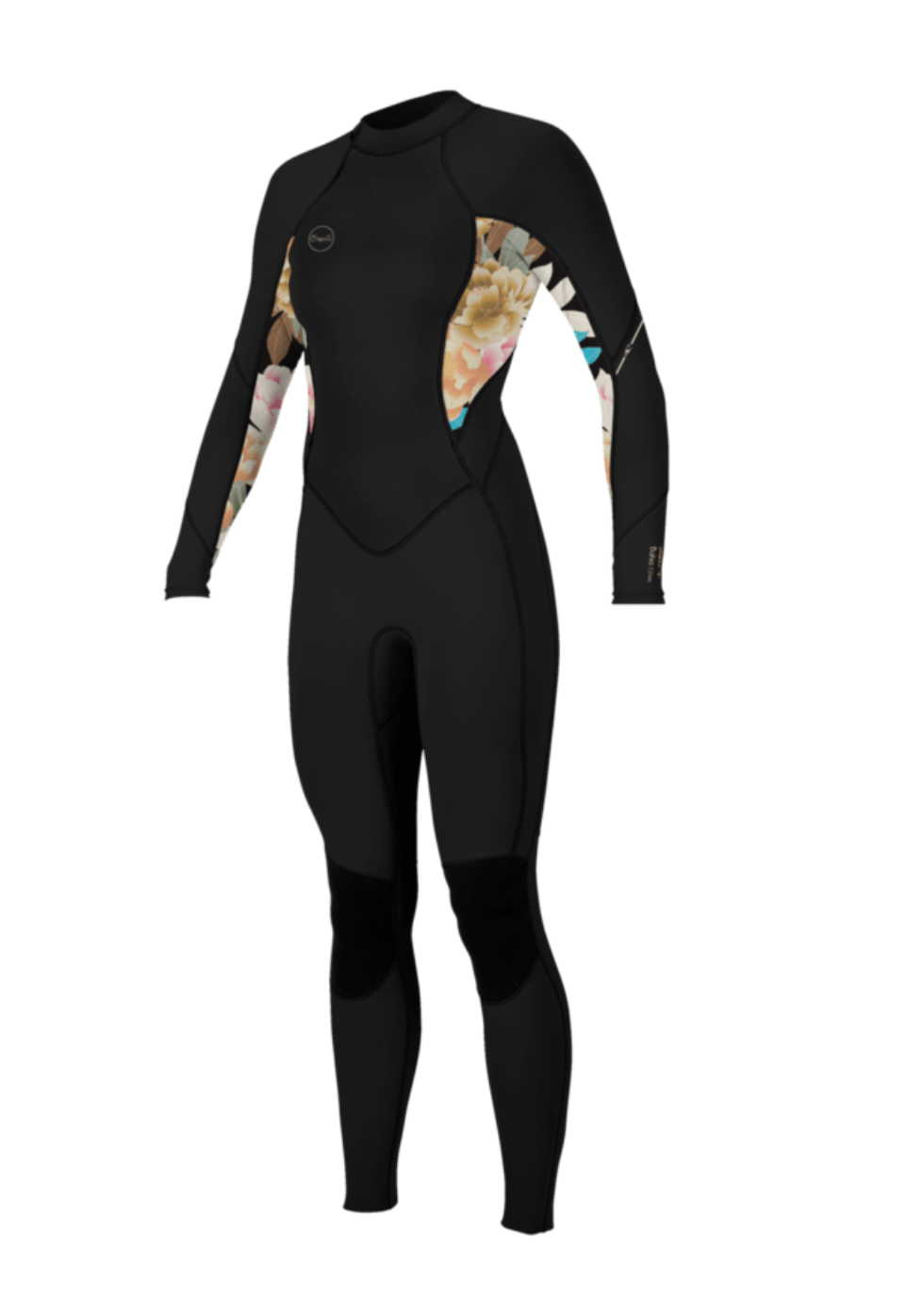 O'NEILL Women's Bahia 3/2 Back Zip Full. -BLACK/MIKAHFLORAL/BLACK -5292 - IJ7