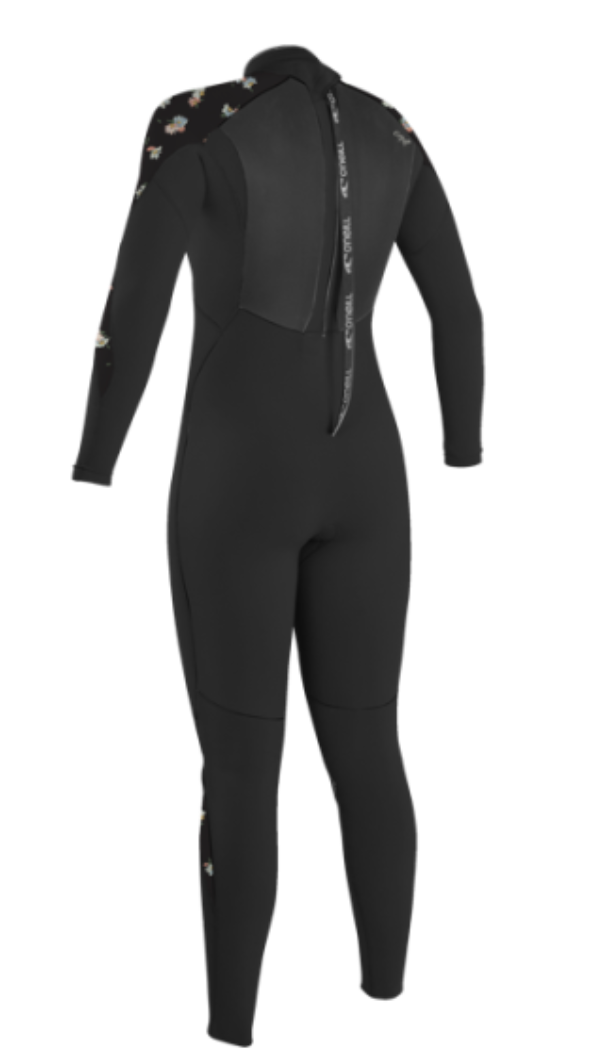 O'NEILL EPIC 4/3MM WOMENS BACK ZIP WETSUIT - BLACK/ CINDY DAISY