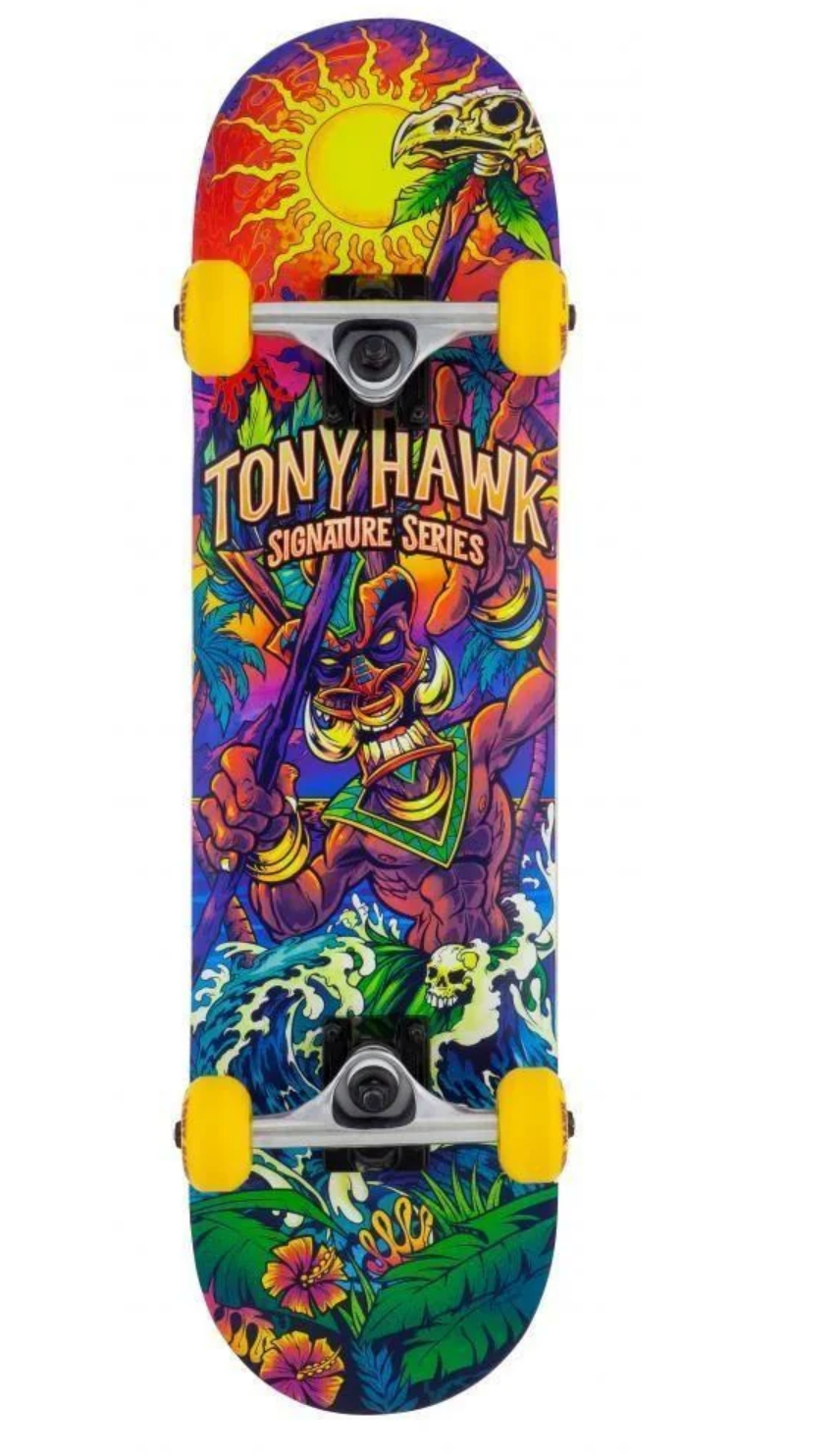 Tony Hawk SS 360 Factory Complete Skateboard Utopia Mini Multi Colour 7.25 Inch Wide