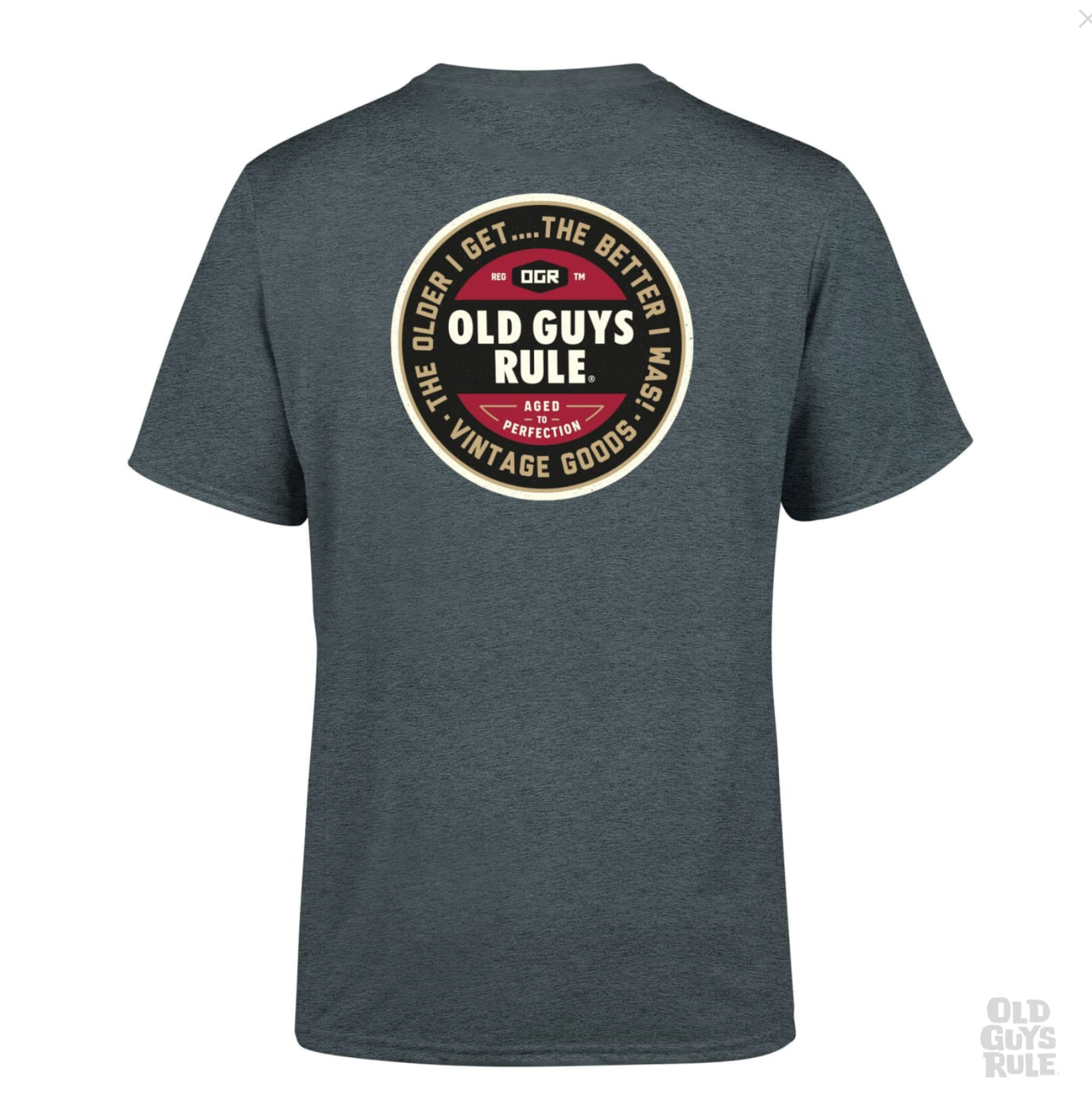 OLD GUYS RULE -NATURAL TRACTION II' T-SHIRT - DARK HEATHER -