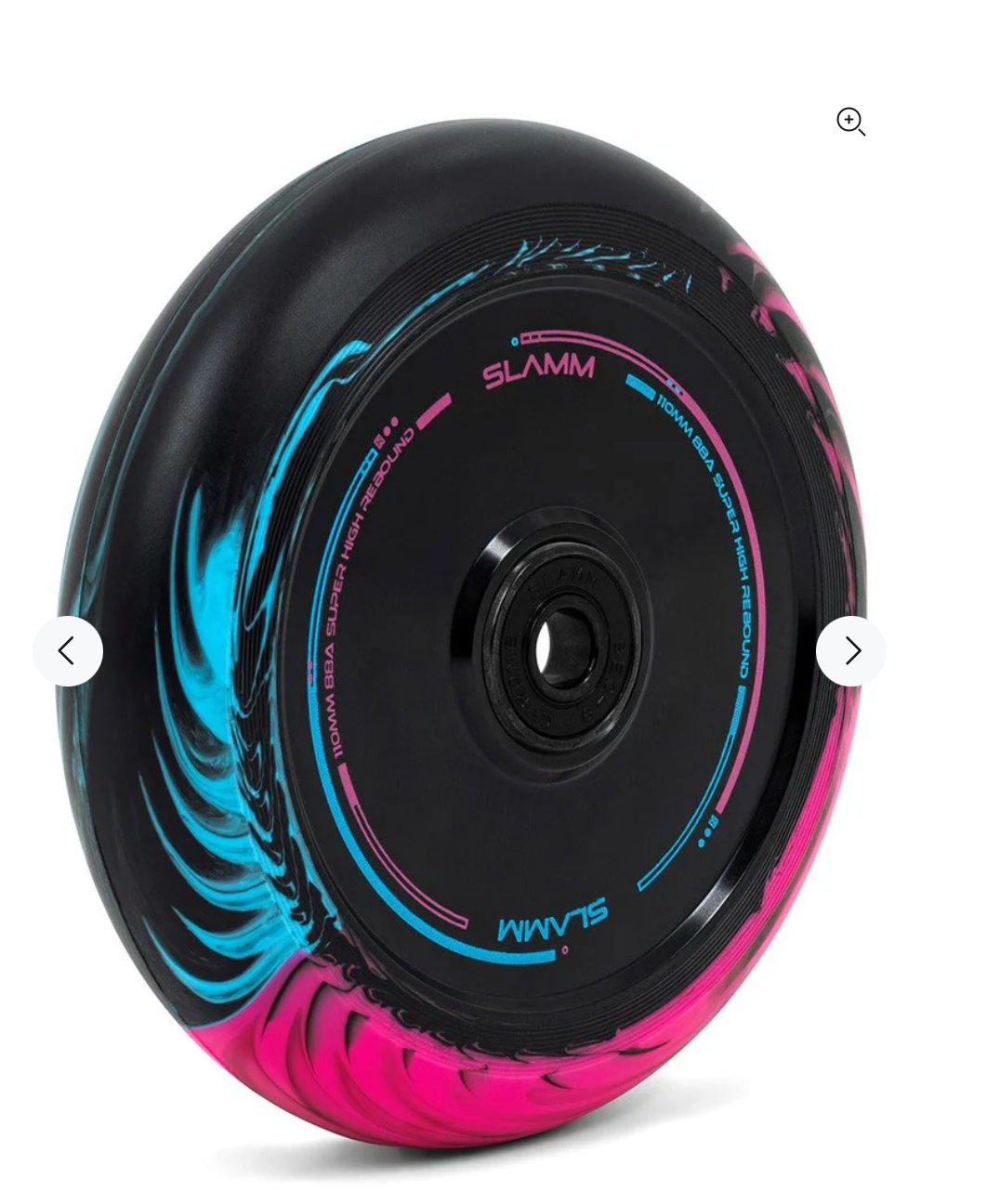 SLAMM 110MM SWIRL HOLLOW CORE WHEELS - PAIR - BLACK / WHITE