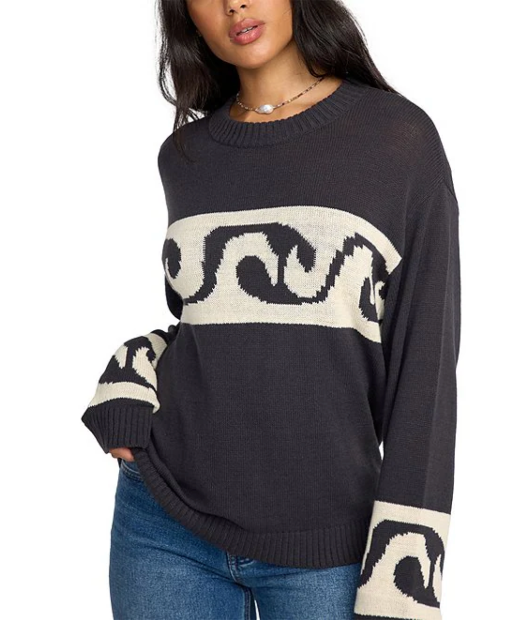 Billabong Wave Fade Long Sleeve Jacquard Sweater