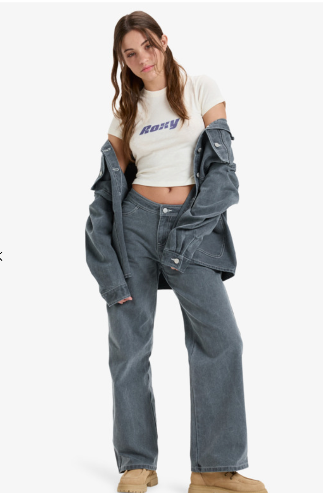 Roxy Chloe Kim Pop Stitch - Low Rise Relaxed Straight Leg Trousers for Women