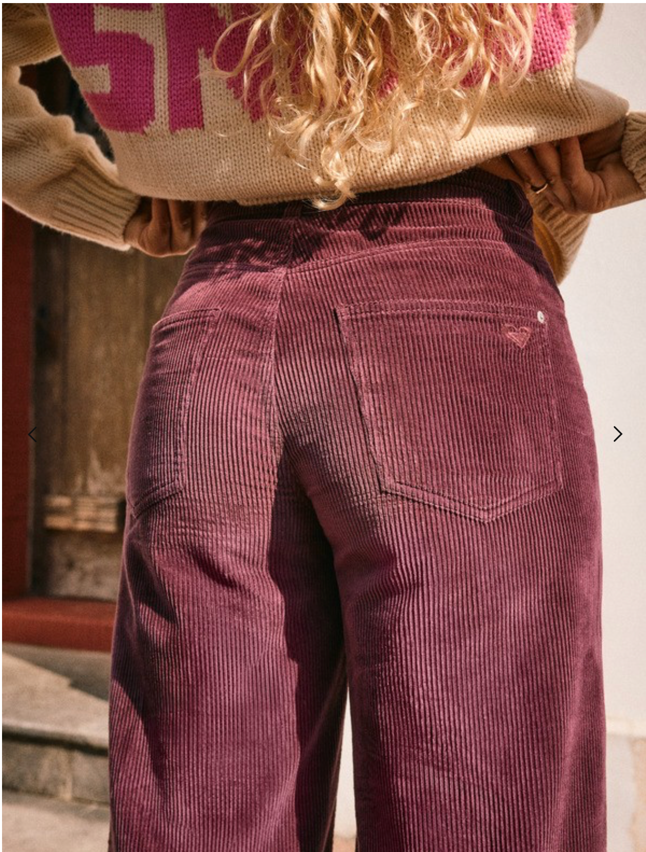 Roxy Surf On Cloud Cord - Corduroy Wide Leg Trousers for Women