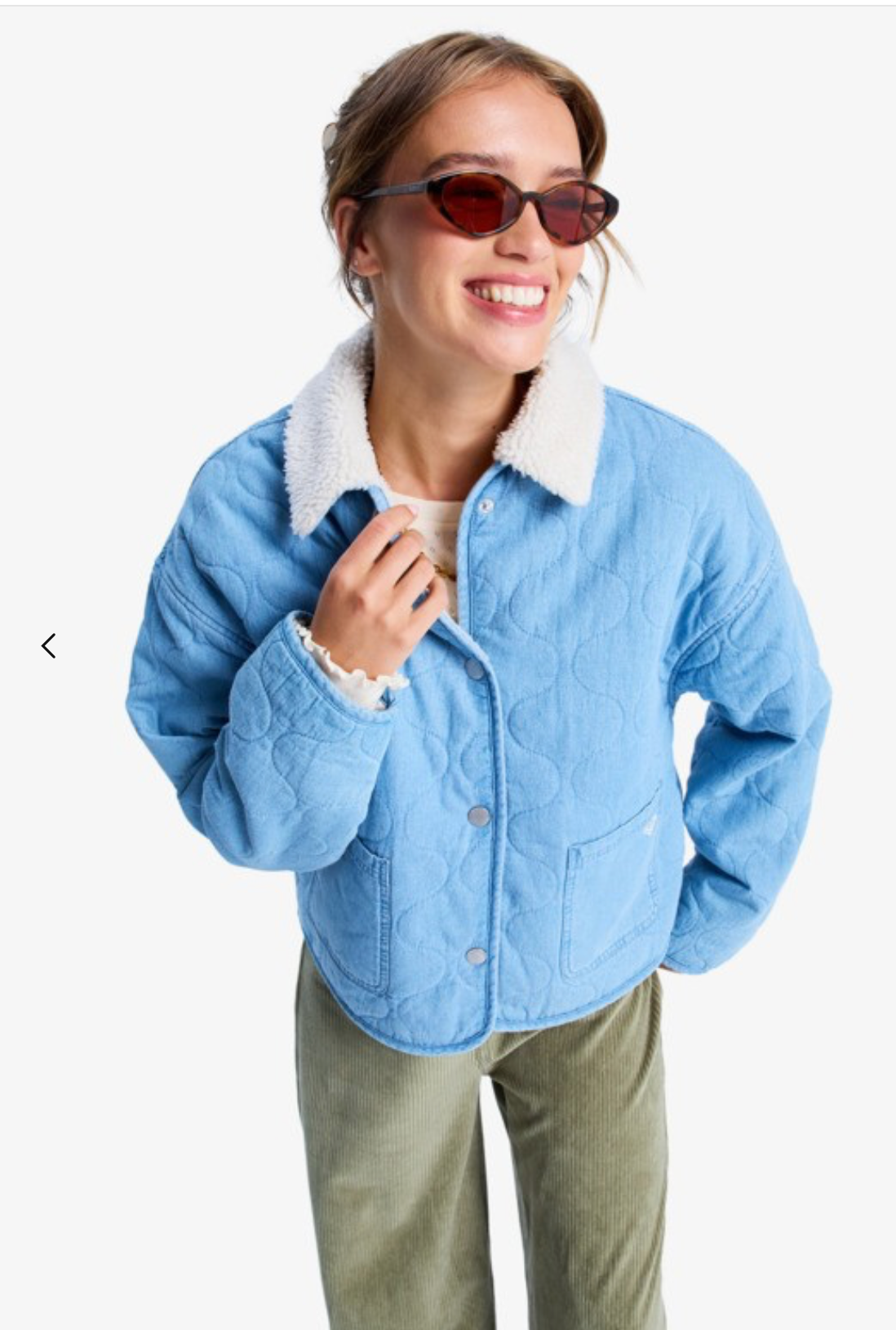 Roxy Not So Basic - Sherpa Lined Denim Jacket for Women