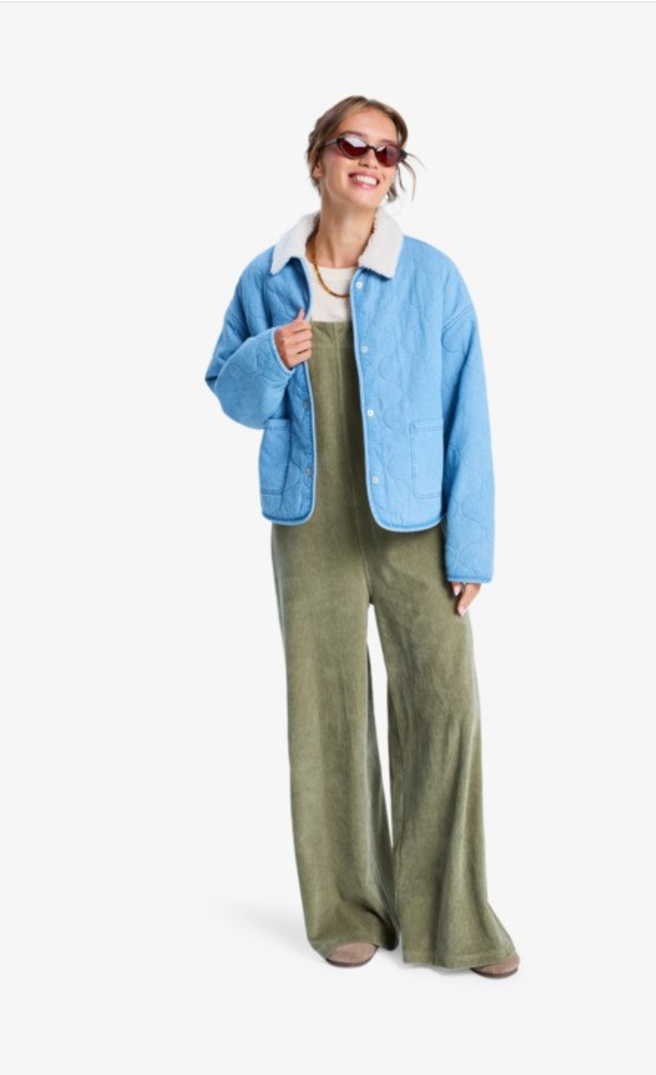 Roxy Not So Basic - Sherpa Lined Denim Jacket for Women