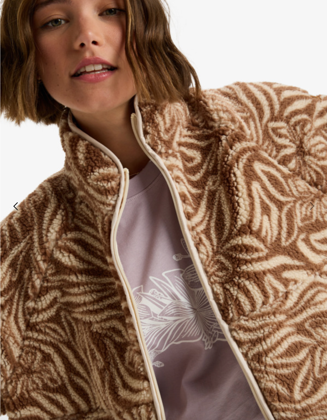 ROXY Blurry Cloud Print - Full Zip Relaxed Fleece for Women