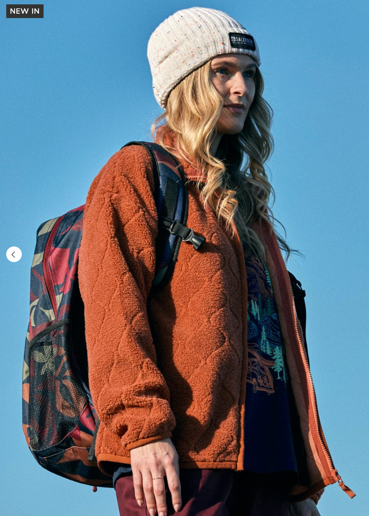 SALTROCK Jarvis - Womens Jacquard Zip Fleece - Orange