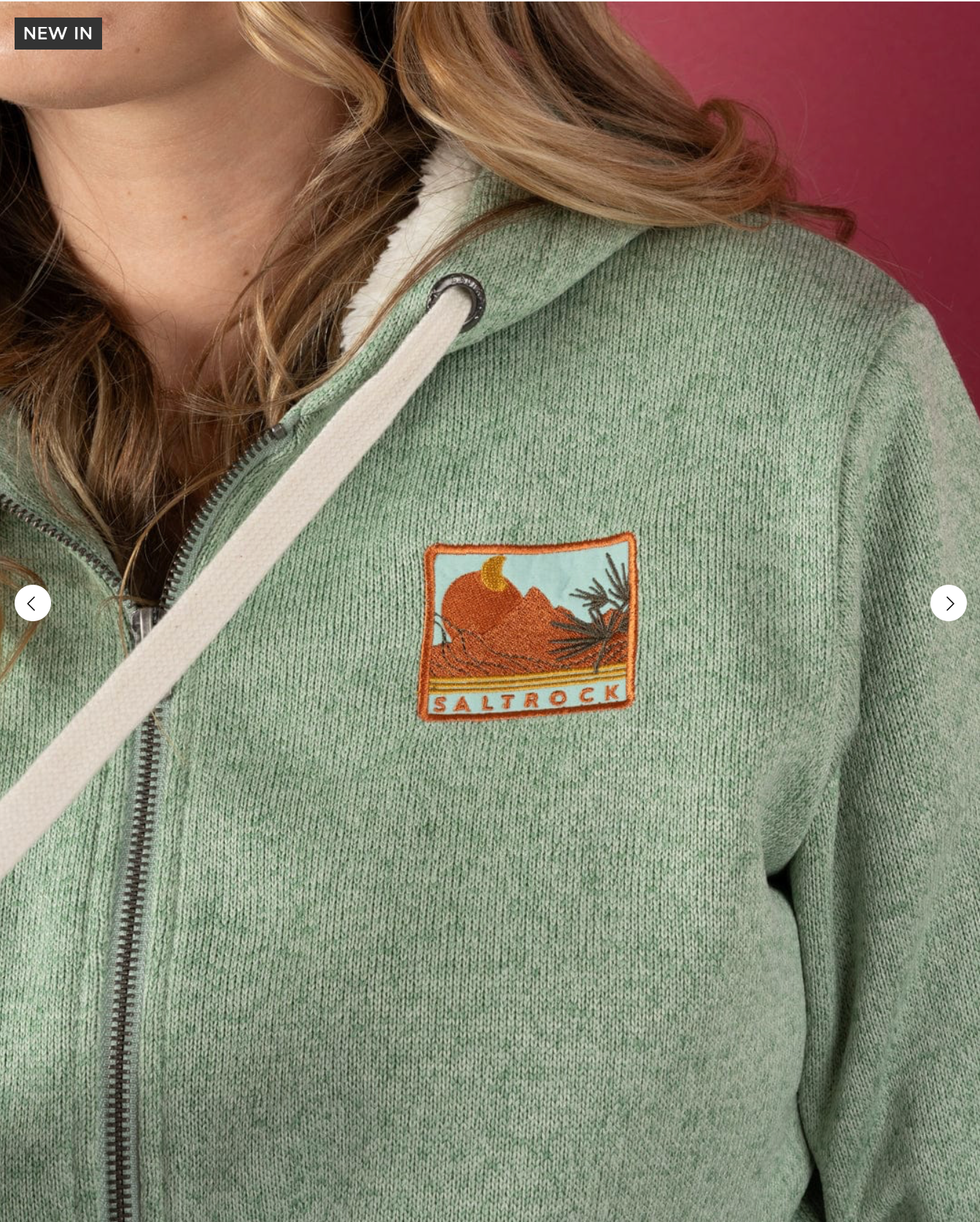 SALTROCK Ayden - Womens Borg Lined Hoodie - Green