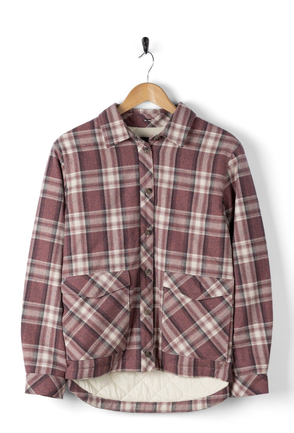 SALTROCK Myla - Womens Hooded Check Shacket - Pink Check