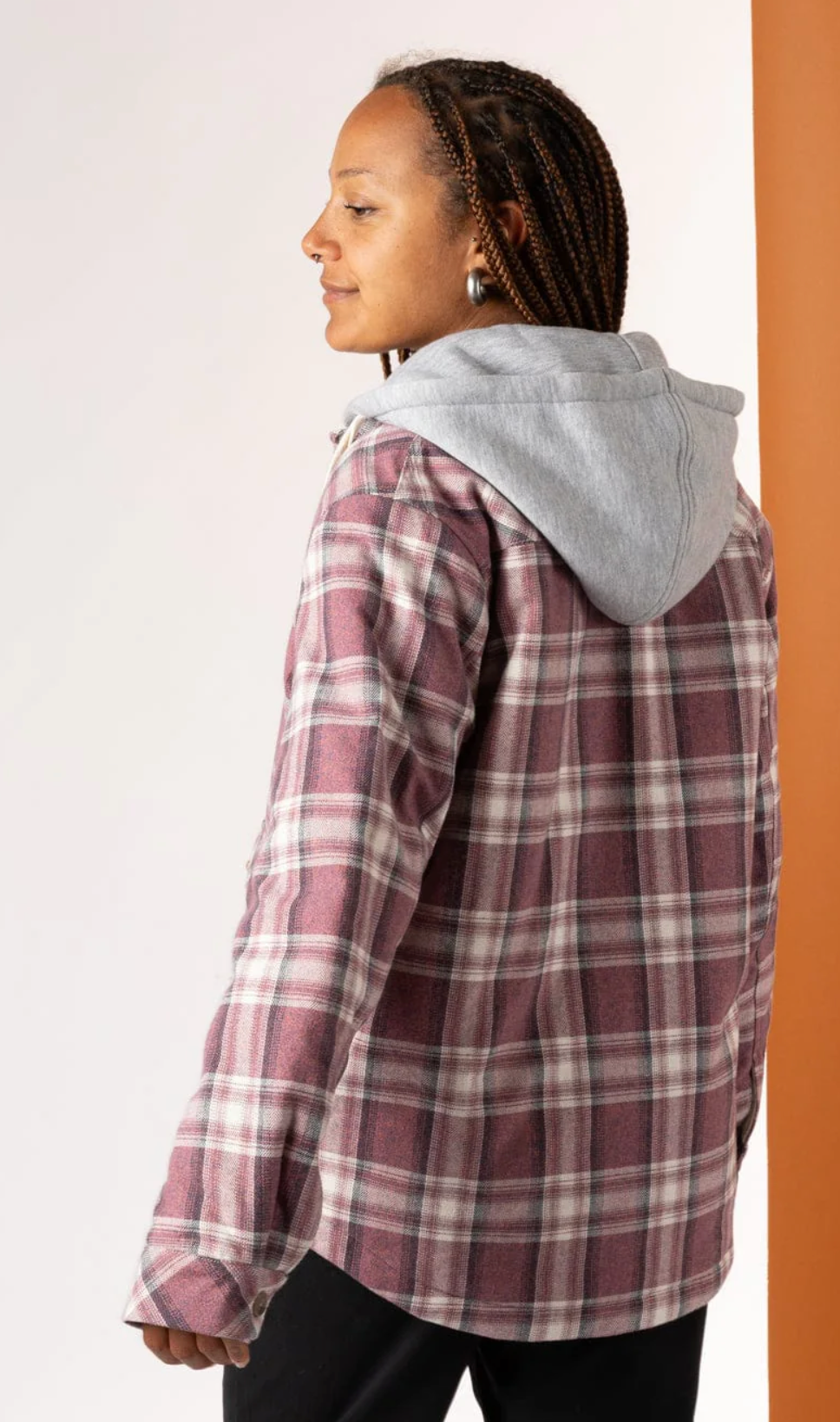 SALTROCK Myla - Womens Hooded Check Shacket - Pink Check